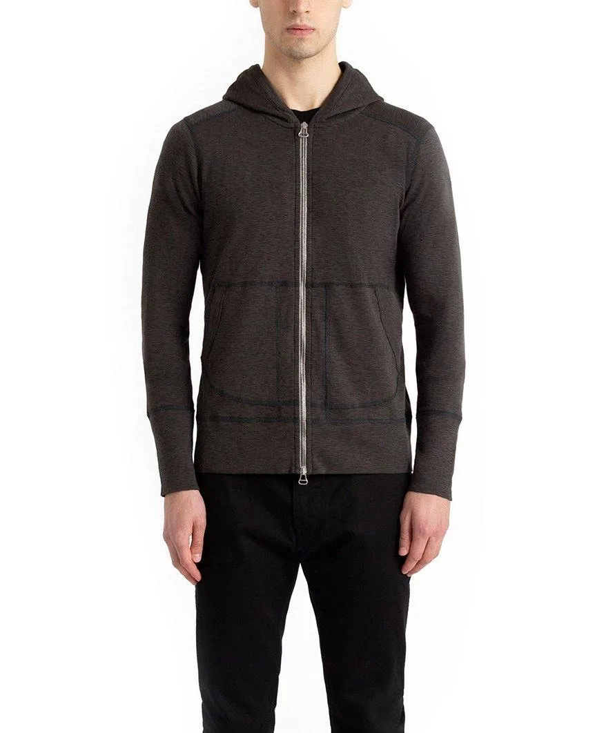 1x1 Slub Zip Hoodie Stone