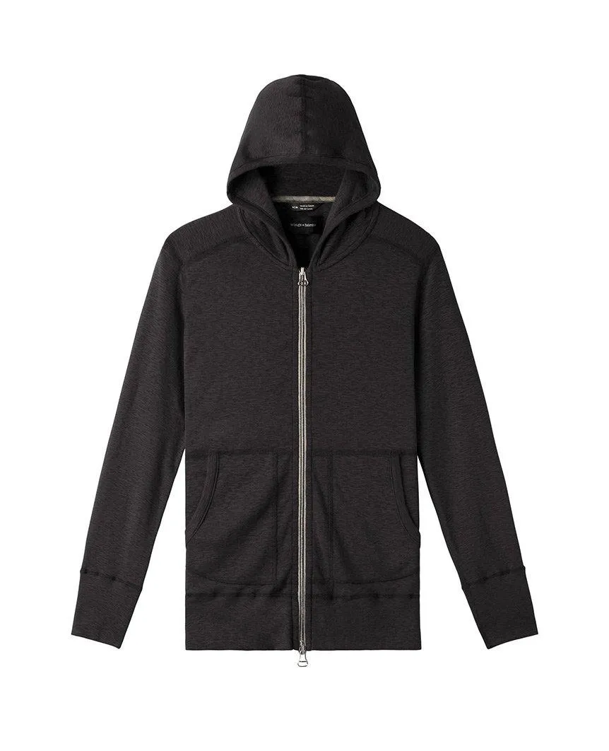 1x1 Slub Zip Hoodie Stone