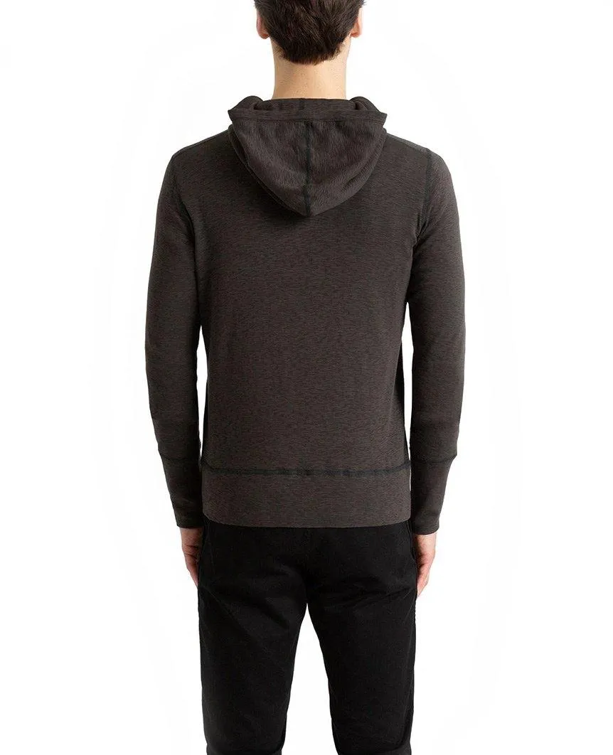 1x1 Slub Zip Hoodie Stone