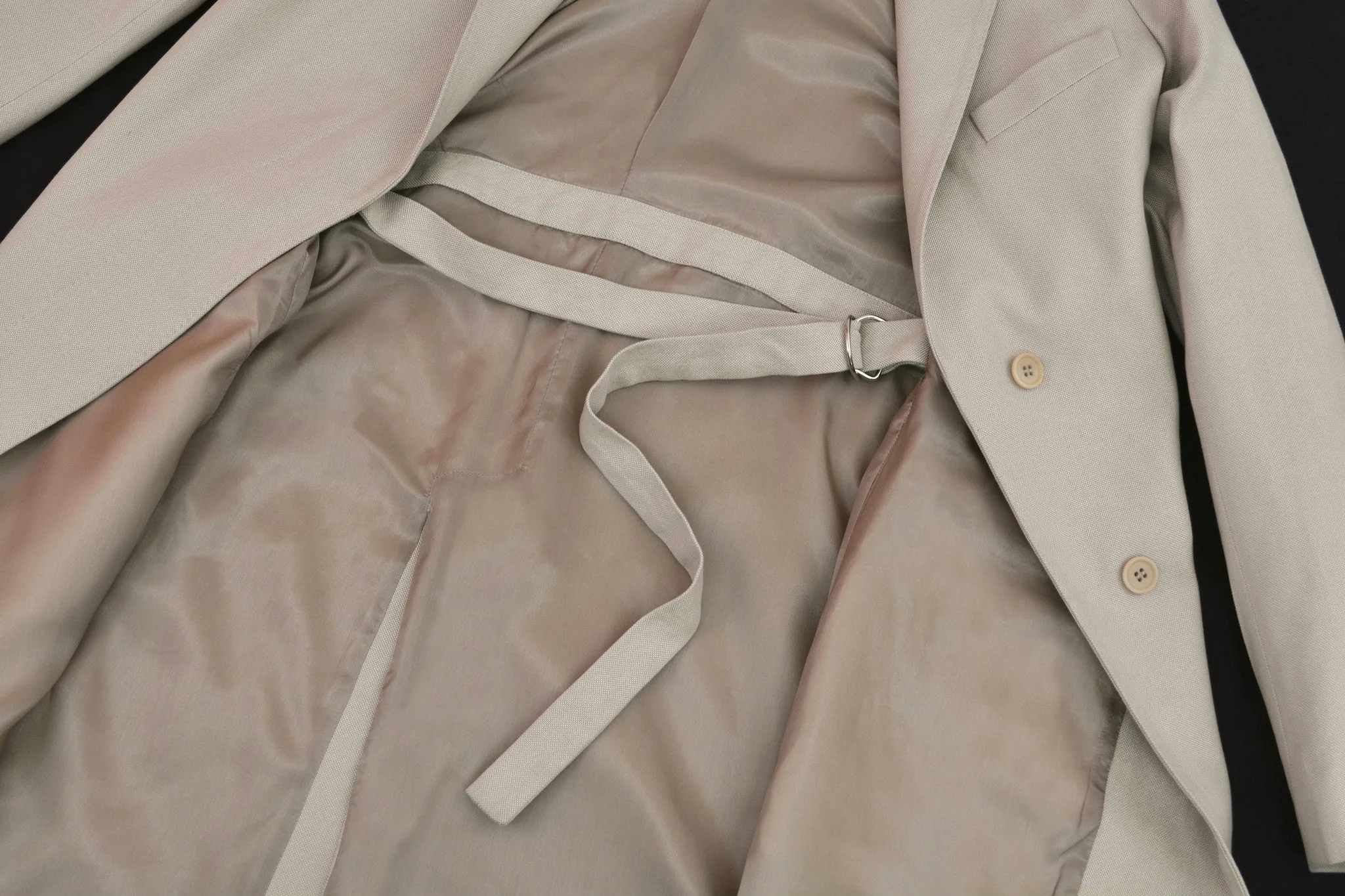 2001 Silk/Cotton Sartorial Chesterfield Coat with Bondage Strap