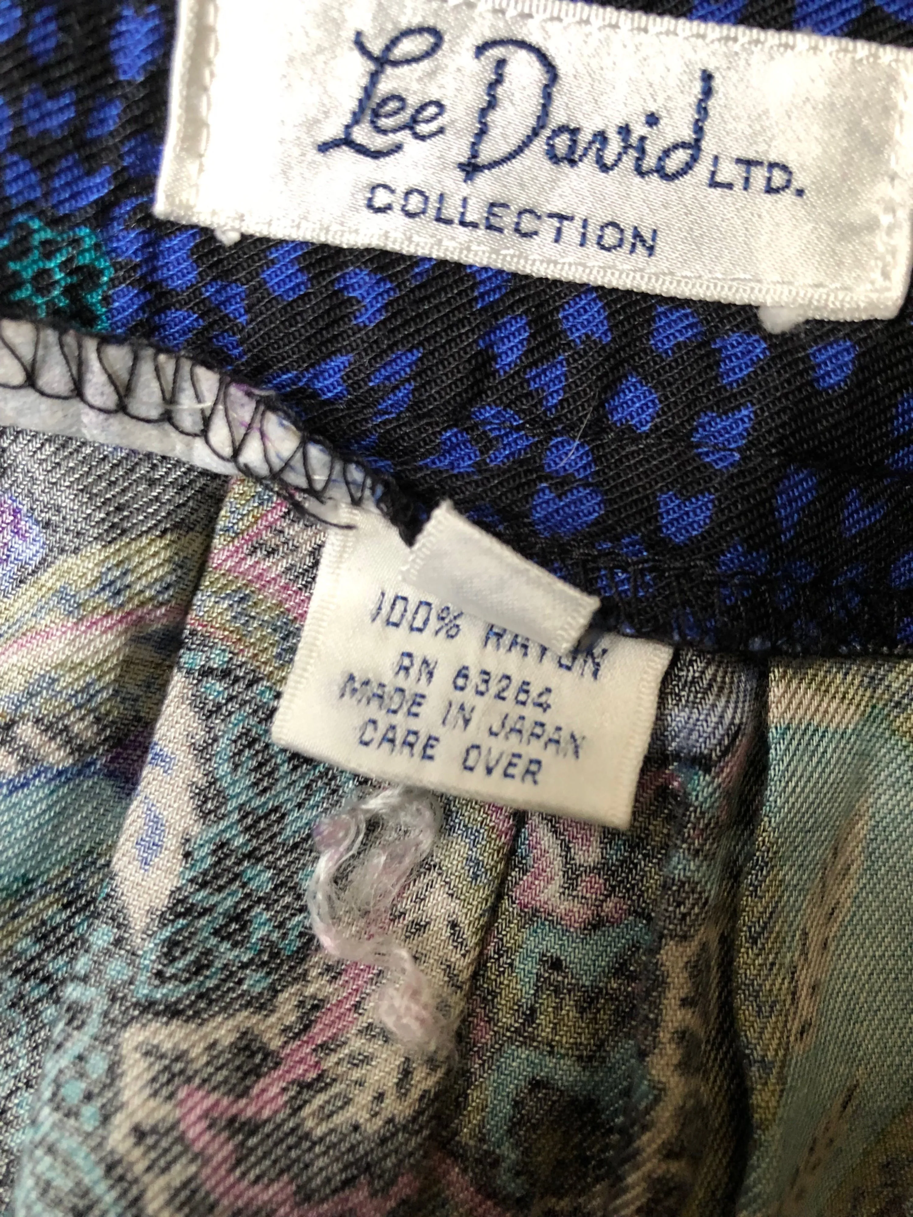 '80s Boho Paisley Print Midi Skirt by Lee David Collection