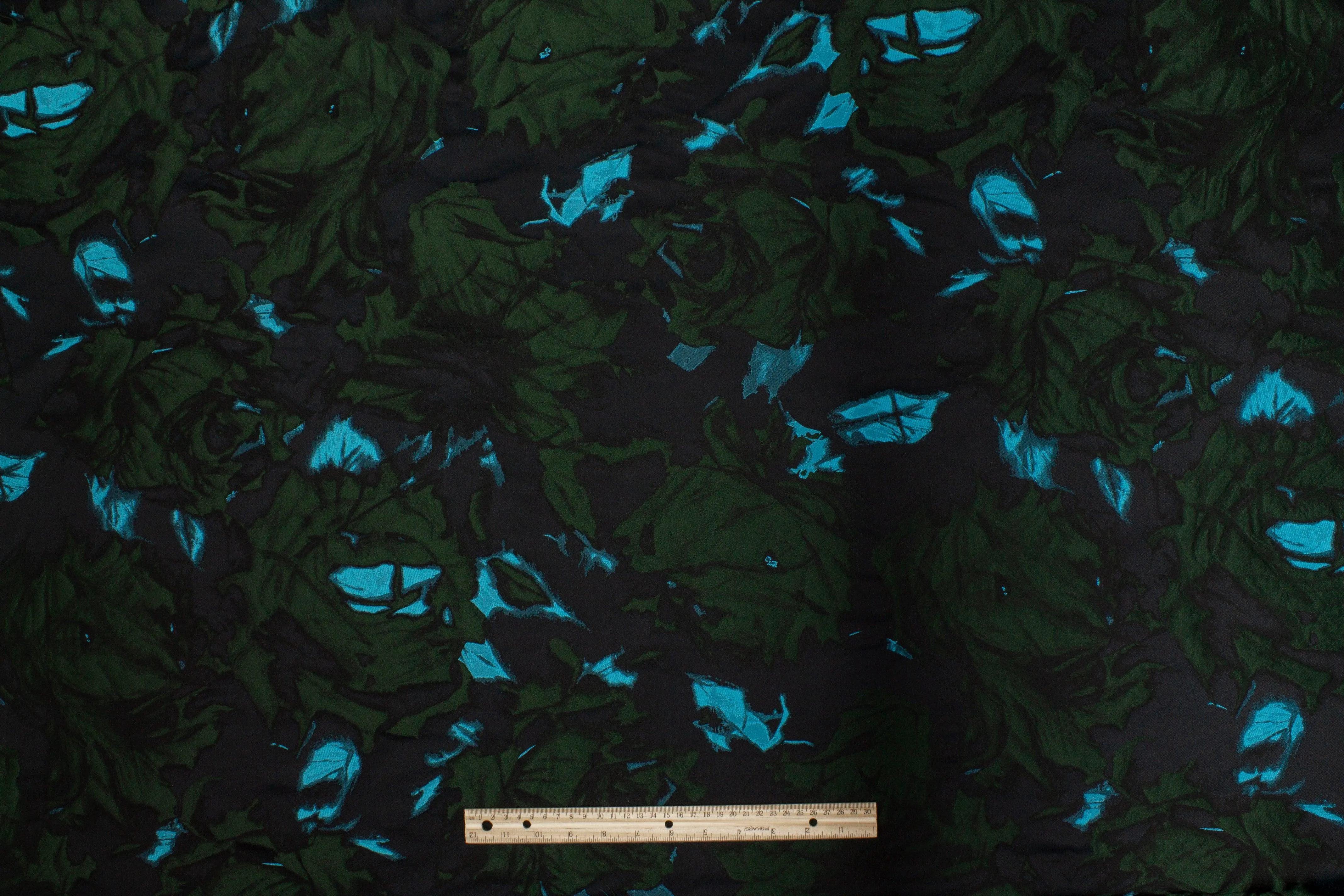 Abstract Brocade - Turquoise Blue and Green