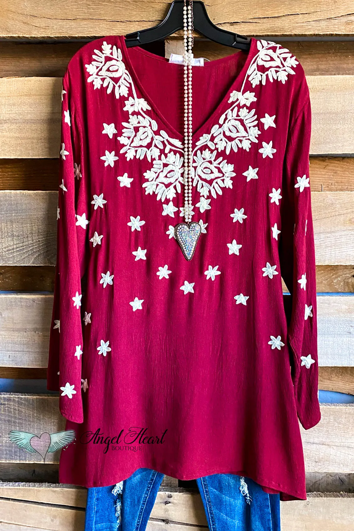 AHB EXCLUSIVE: A Striking Star Tunic - Burgundy