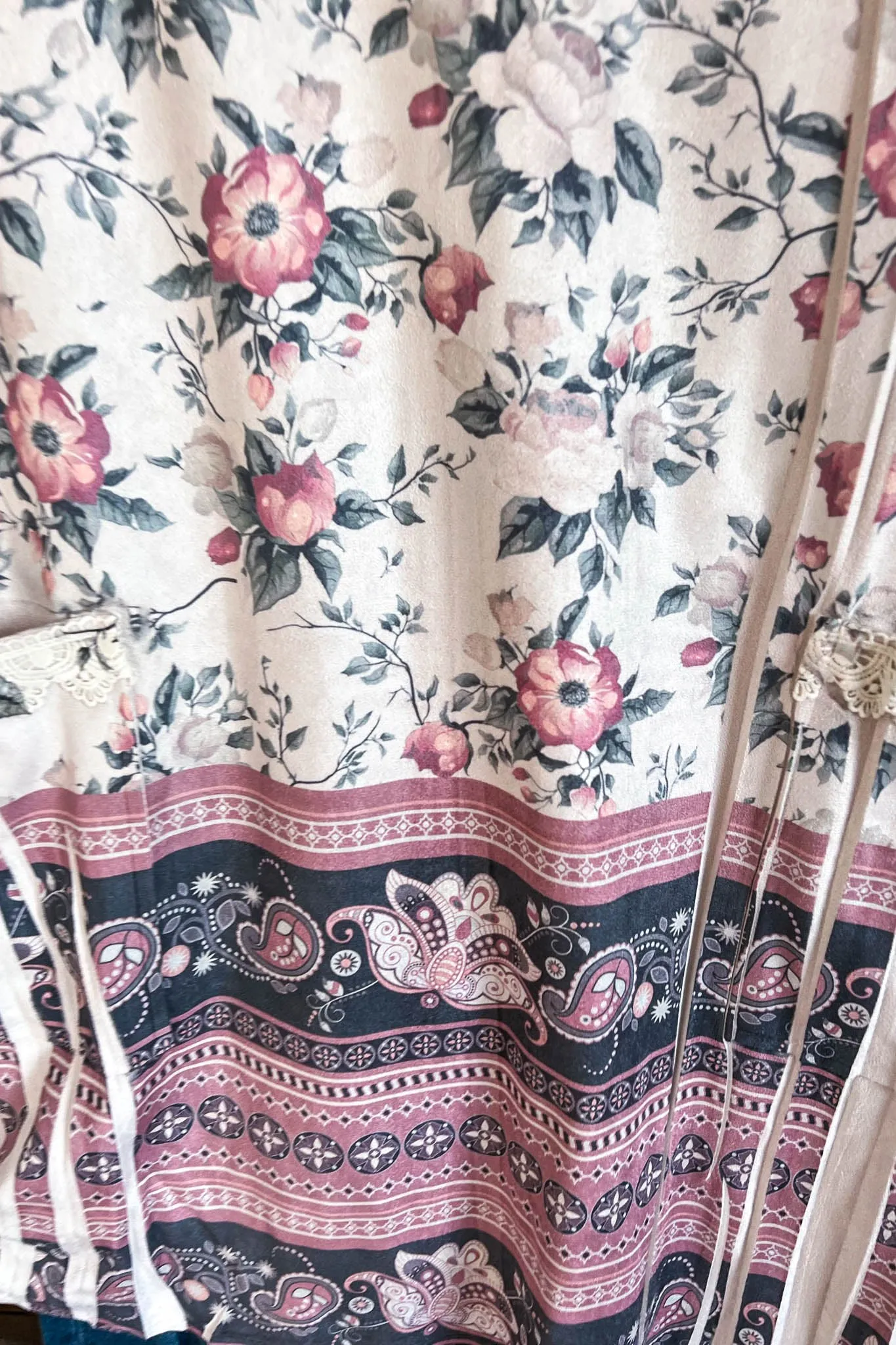 AHB EXCLUSIVE: Candle On The Water Suede Tunic - Beige/Floral