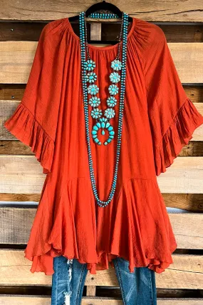 AHB EXCLUSIVE : The It Girl Oversized Loose Fitting Tunic - Rust