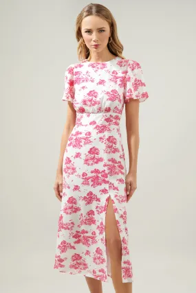 Ainsley Meadow Toile Bloom Midi Dress