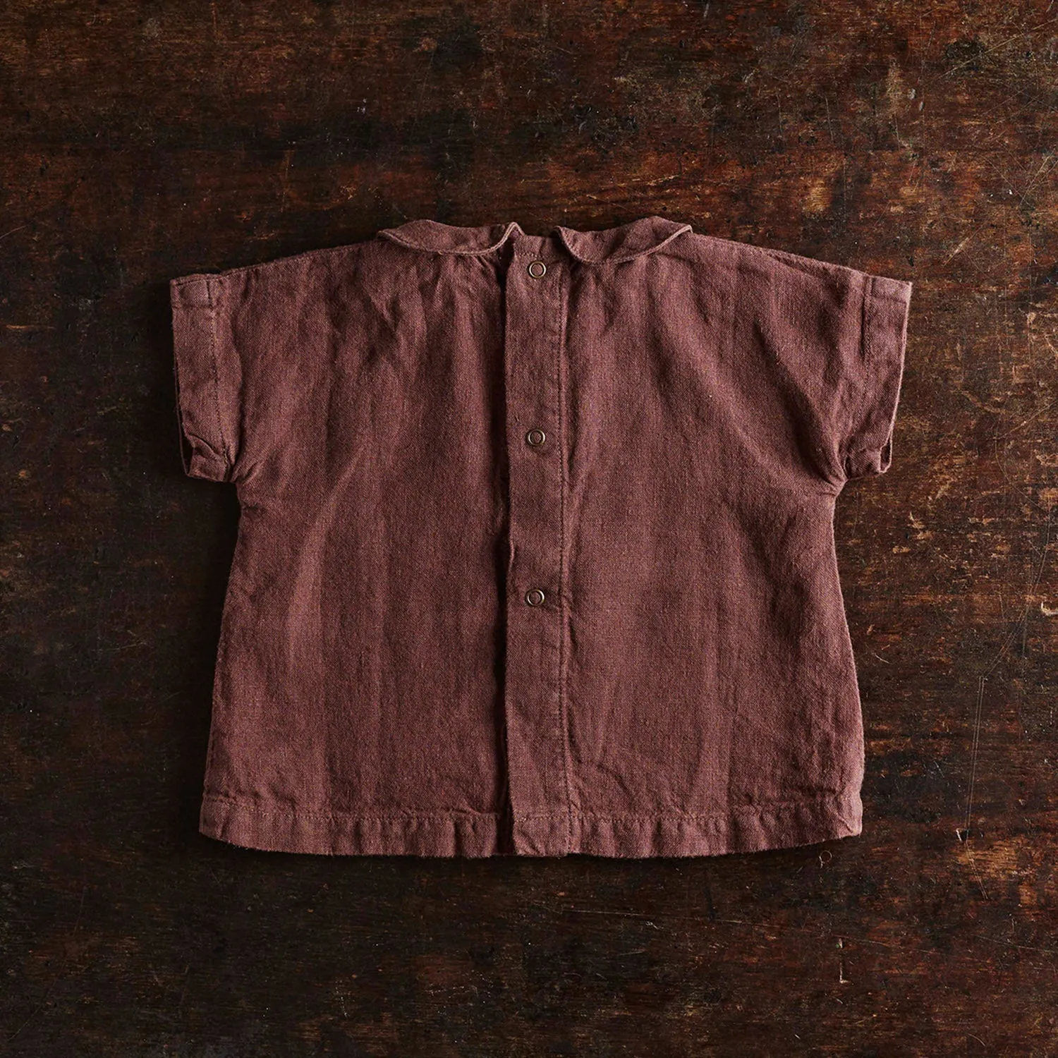 Alder Baby Tunic Top - Linen - Damson
