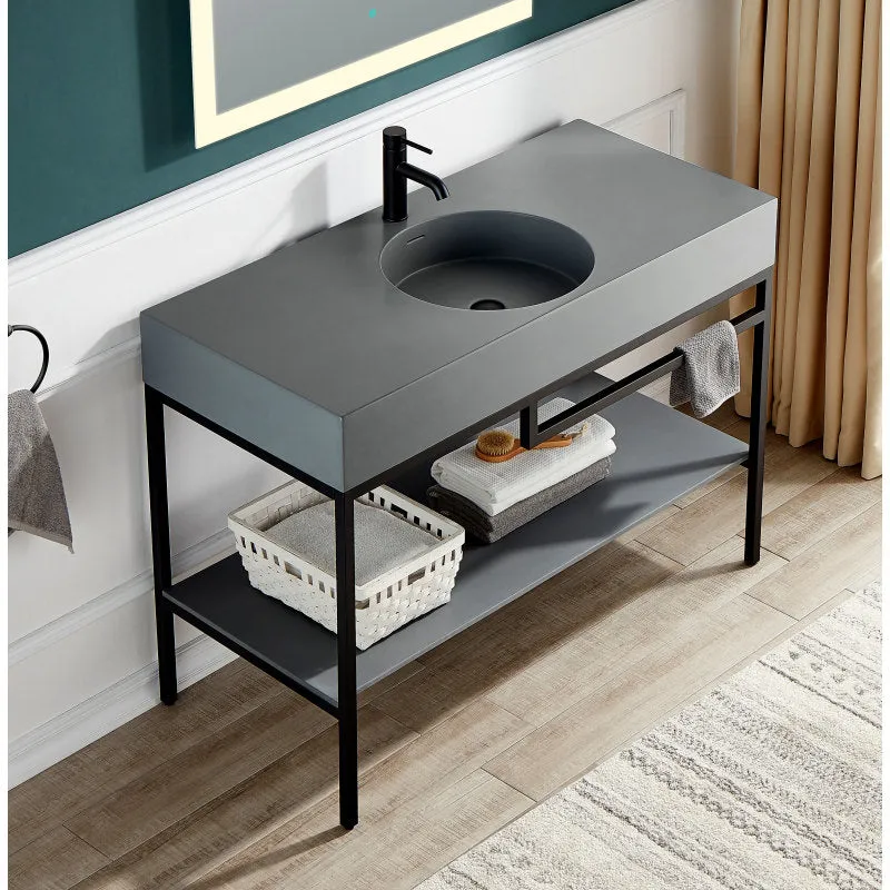ANZZI Siena 48 in. Console Sink with Matte Grey Counter Top