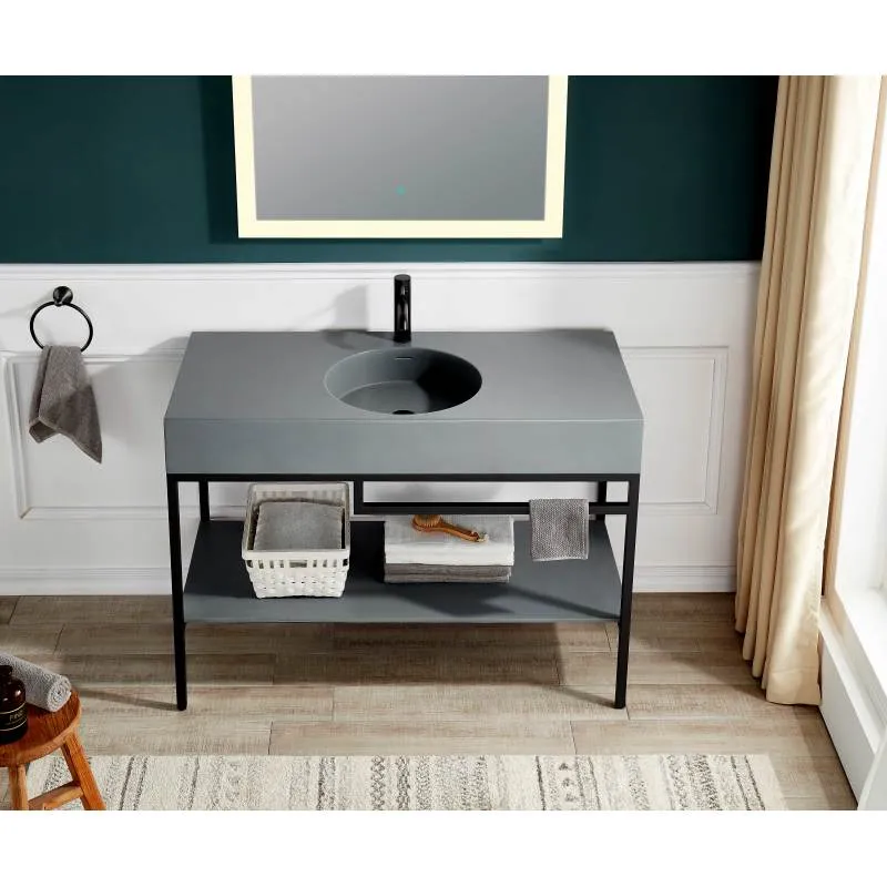 ANZZI Siena 48 in. Console Sink with Matte Grey Counter Top