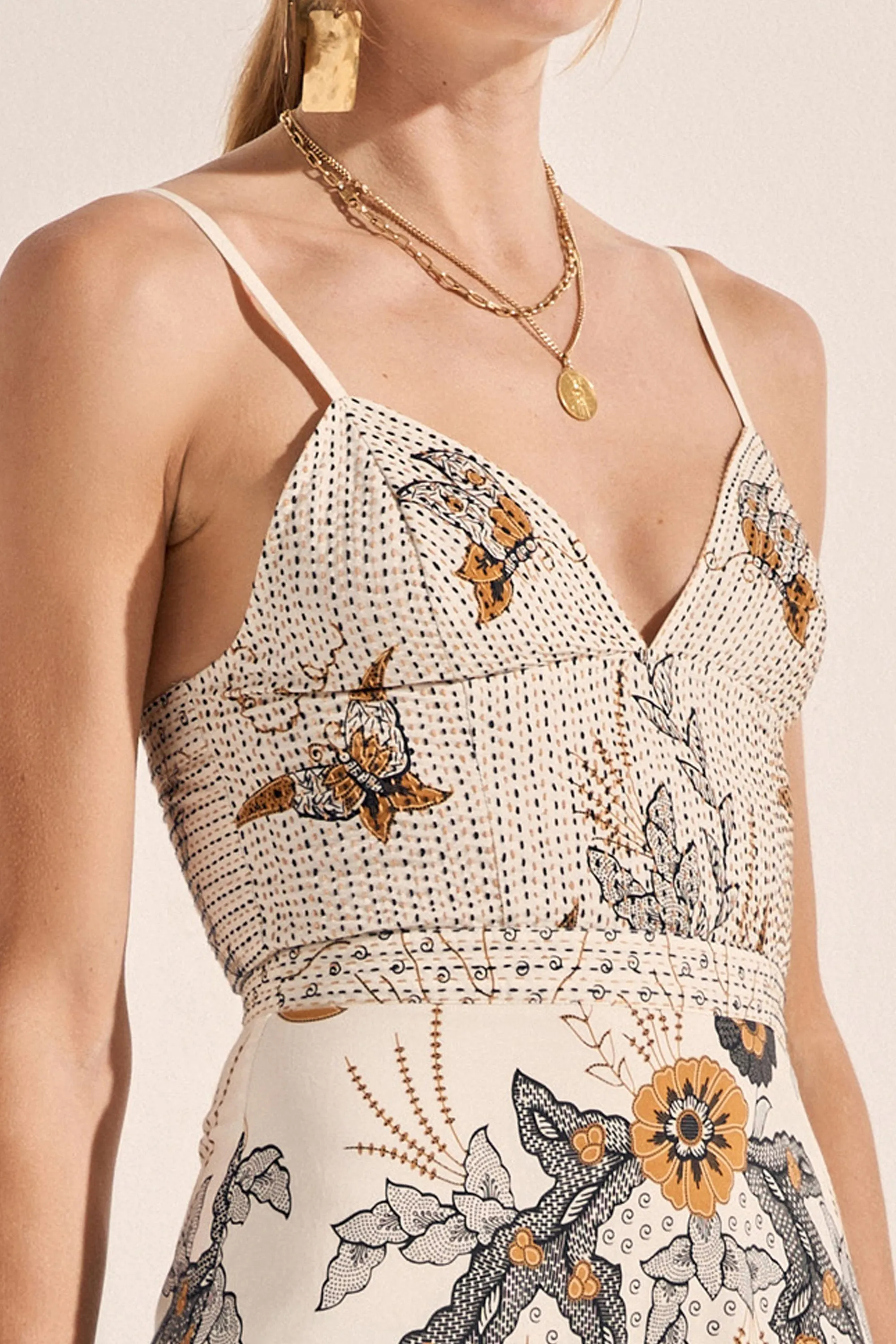 Aphrodite Cream Batik Print Dress