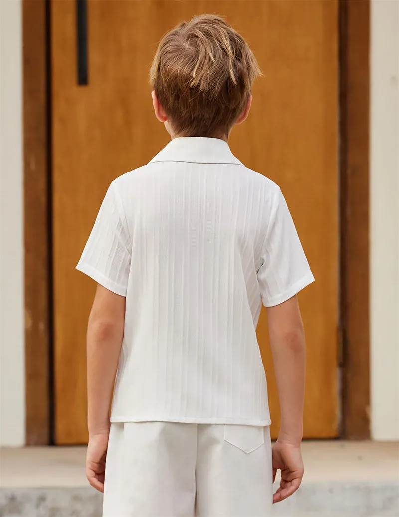 Arshiner Boys Casual Short Sleeve Button Down Shirt Collared Beach Shirt Size 3-12 Years Old