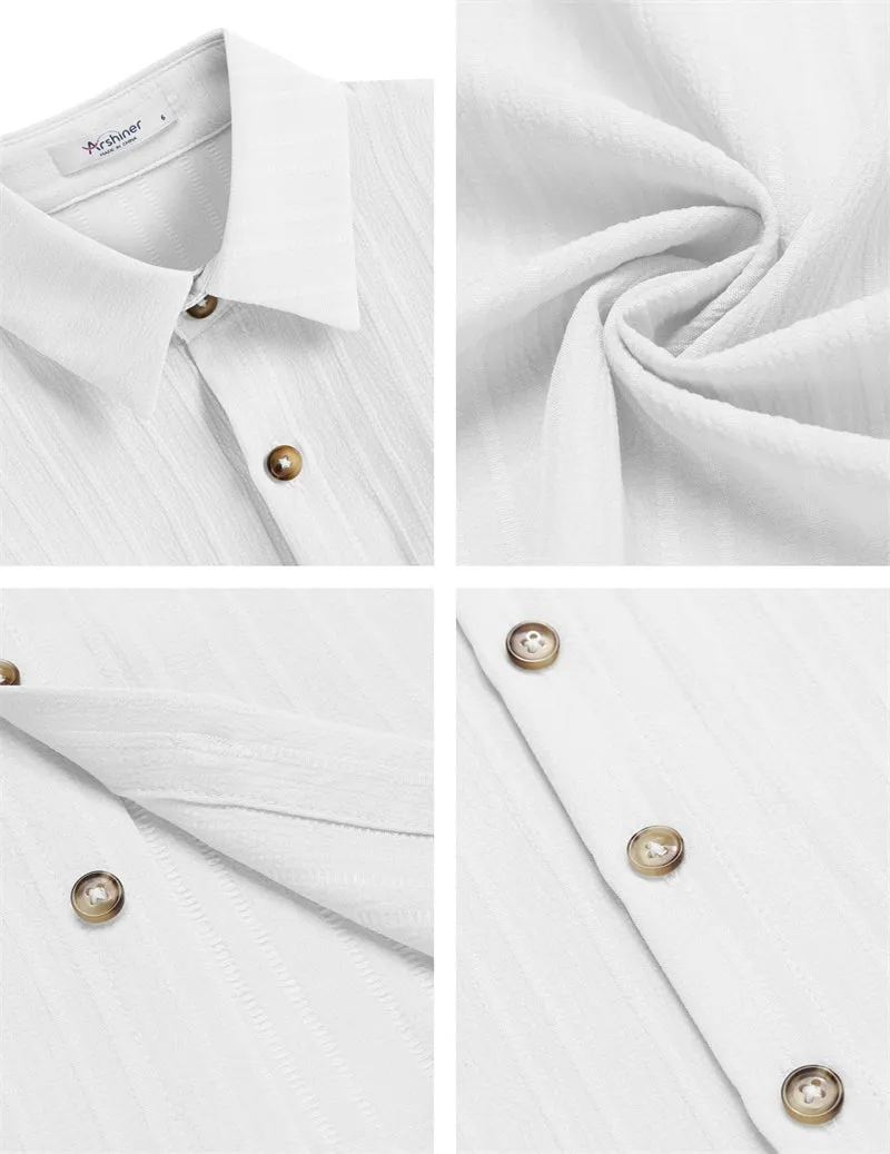 Arshiner Boys Casual Short Sleeve Button Down Shirt Collared Beach Shirt Size 3-12 Years Old