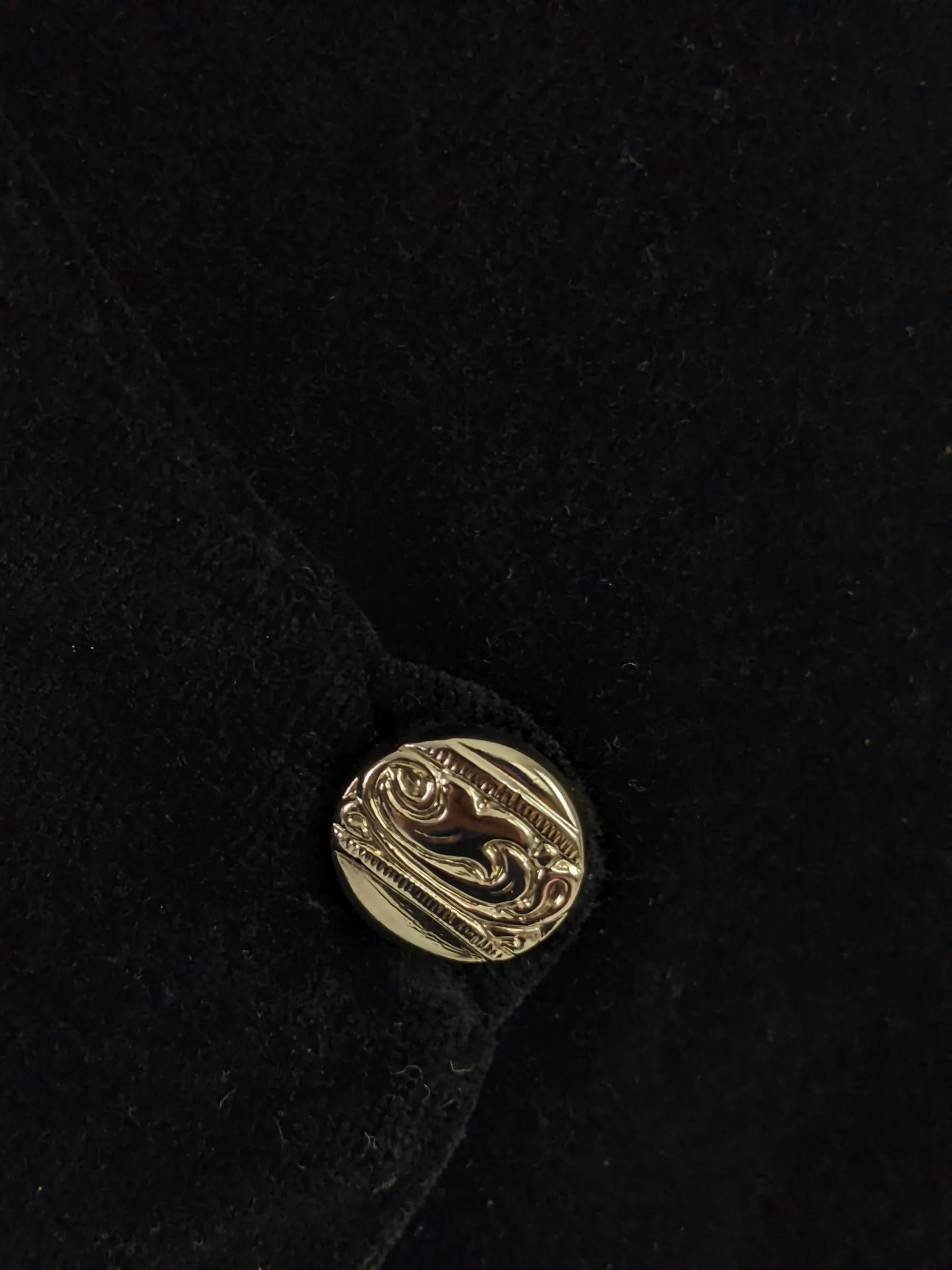 Atos Lombardini Vintage Black Velvet Shoulder Pads Jacket, 1980s