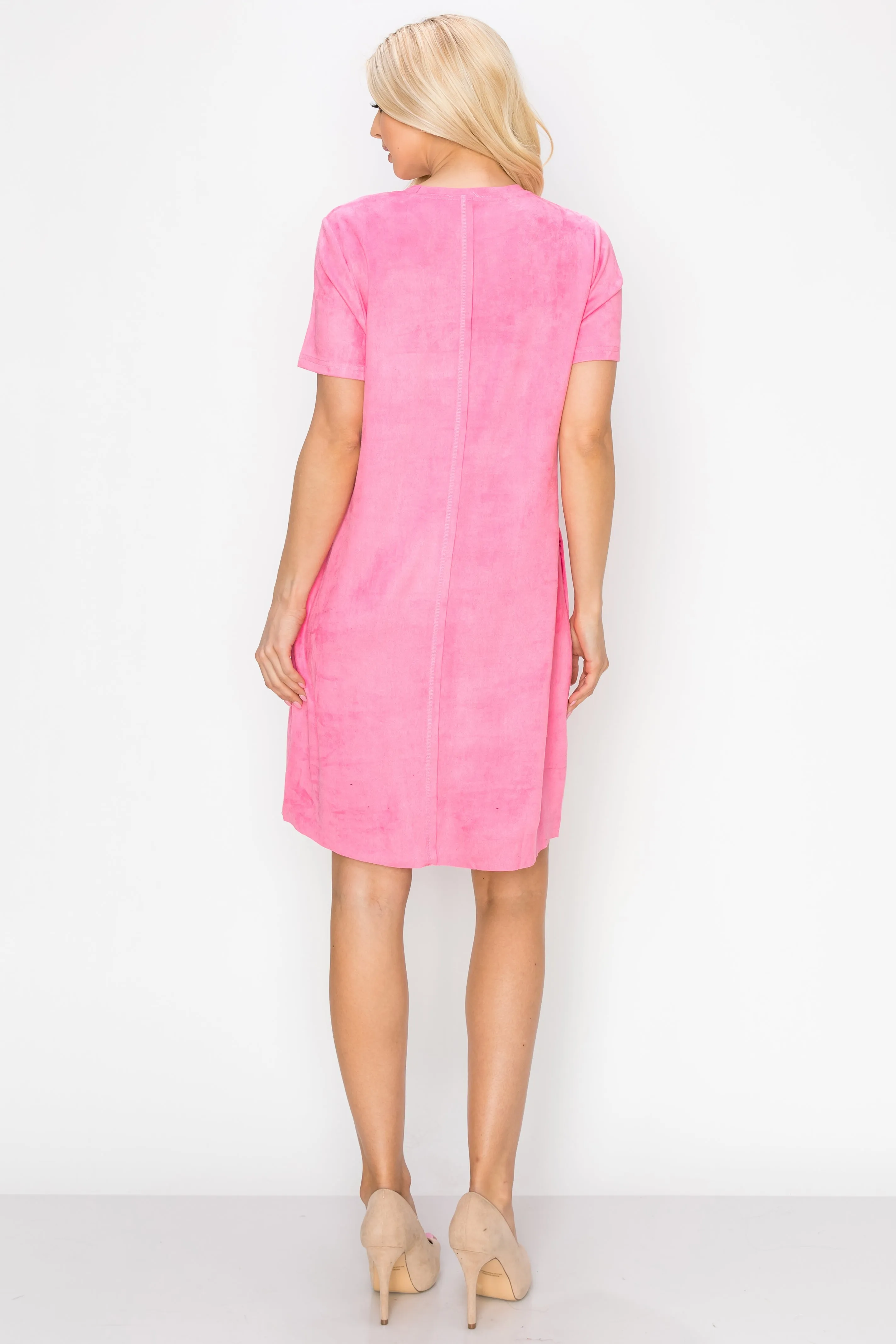 Audrey Suede Round Neck with Pockets