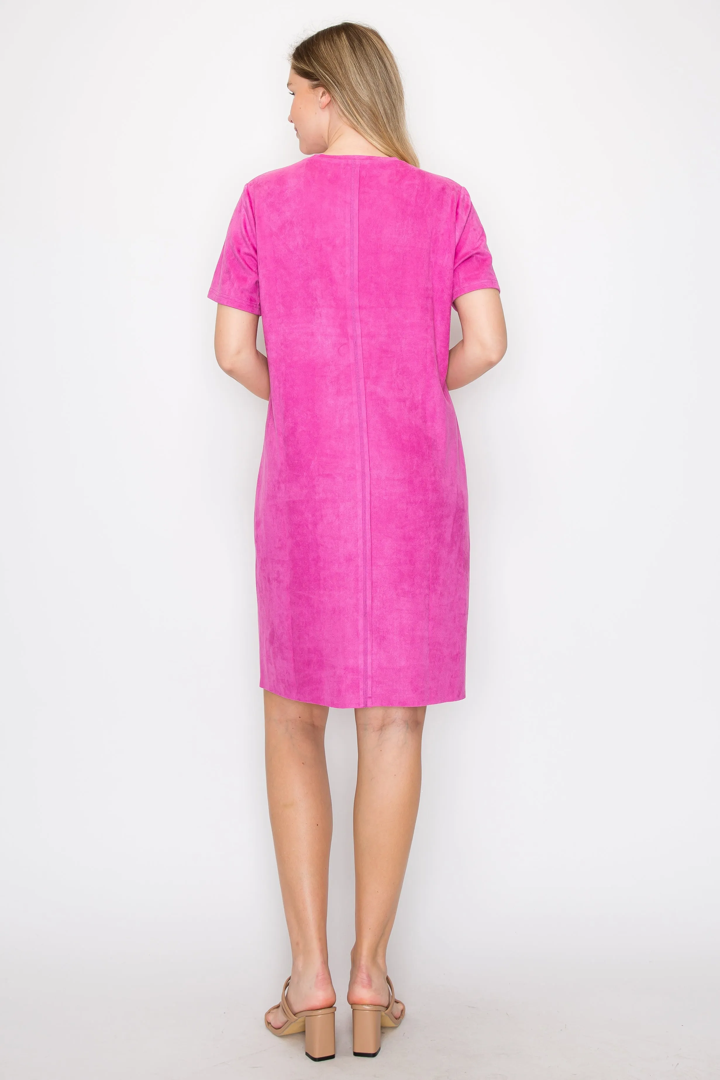 Audrey Suede Round Neck with Pockets