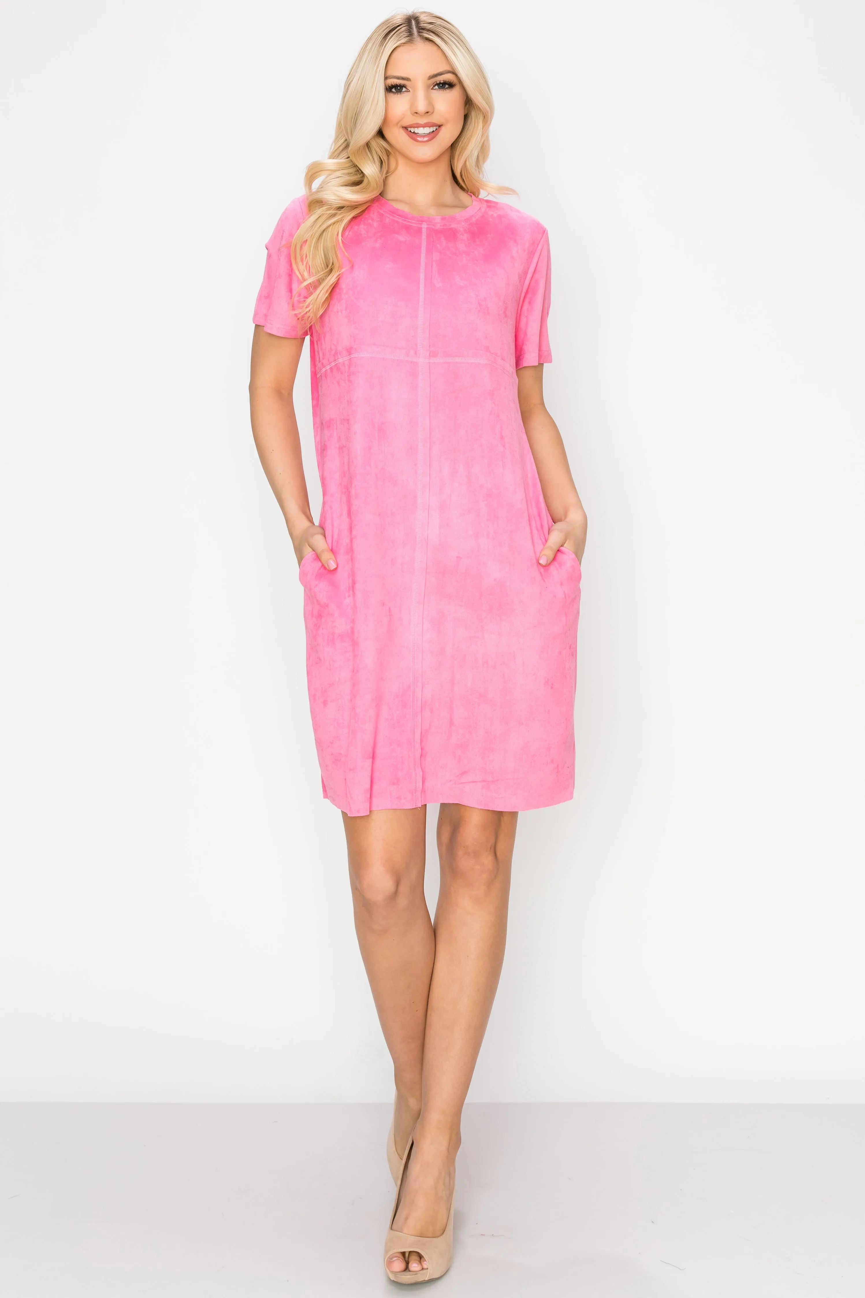 Audrey Suede Round Neck with Pockets
