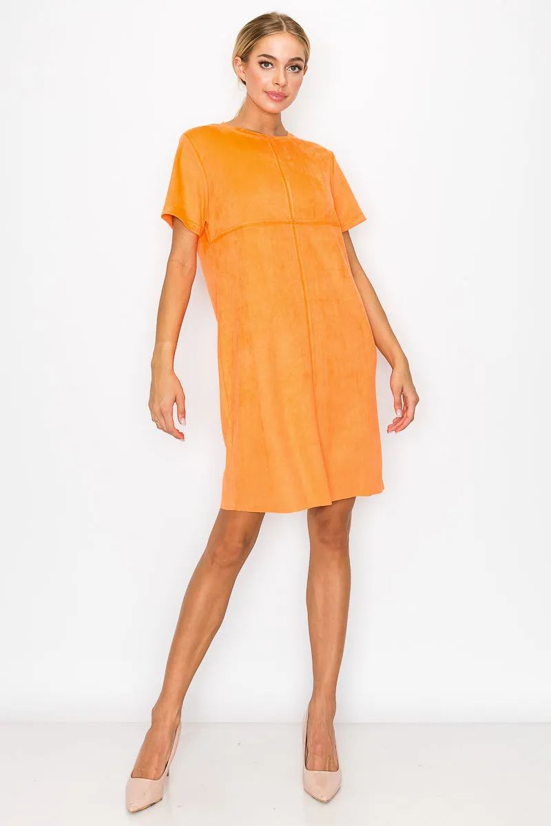 Audrey Suede Round Neck with Pockets