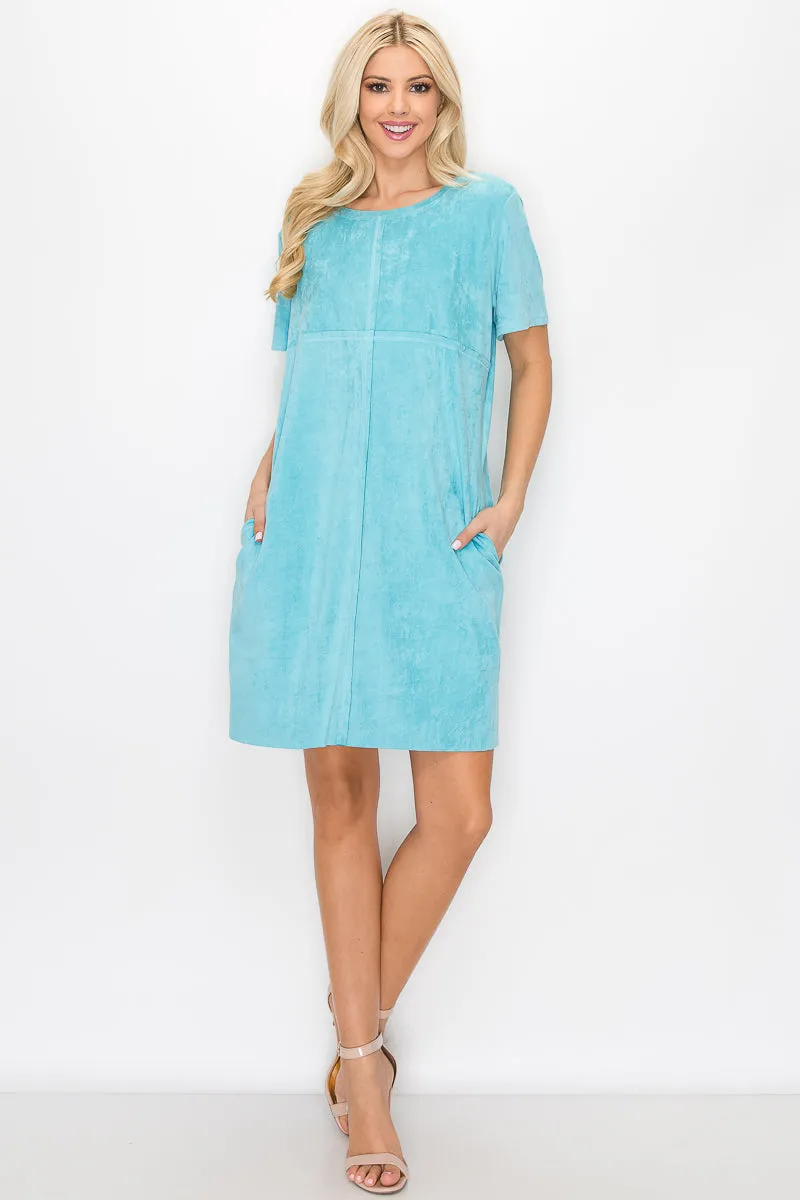 Audrey Suede Round Neck with Pockets