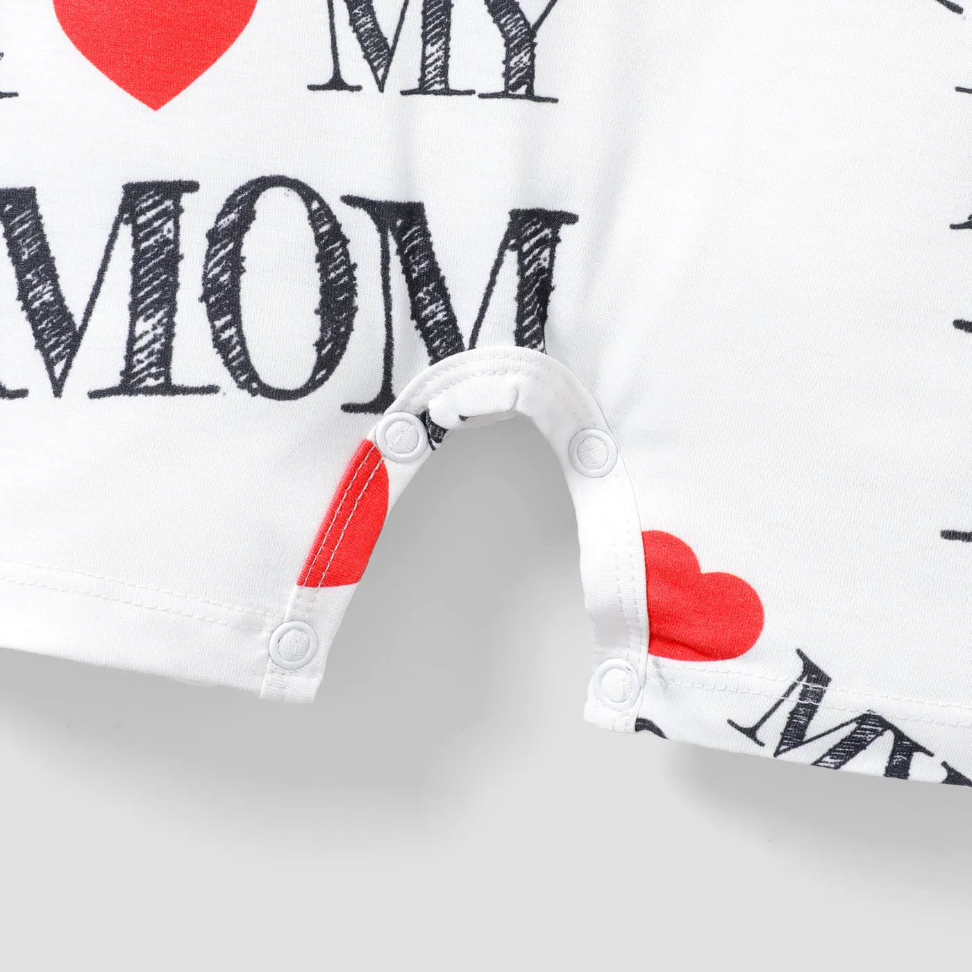 Baby Boy/Girl Allover Letter & Heart Print Short-sleeve Naia™ Romper