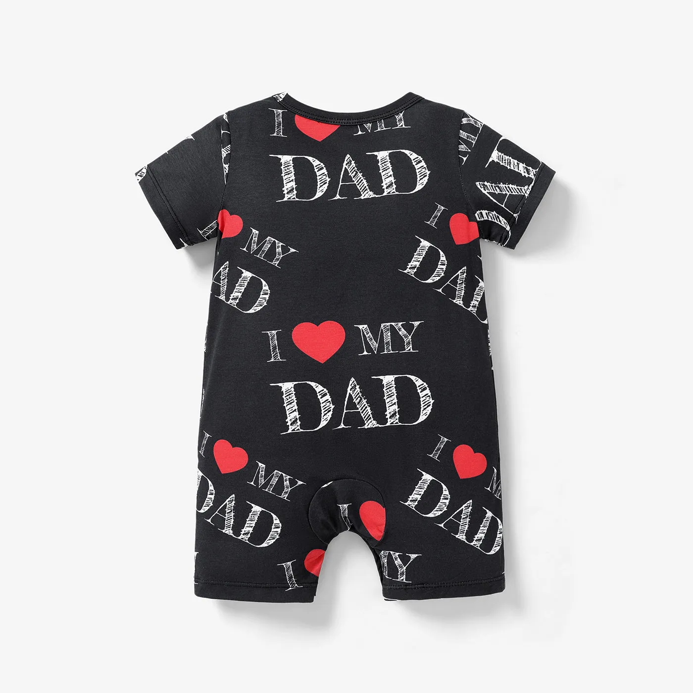 Baby Boy/Girl Allover Letter & Heart Print Short-sleeve Naia™ Romper