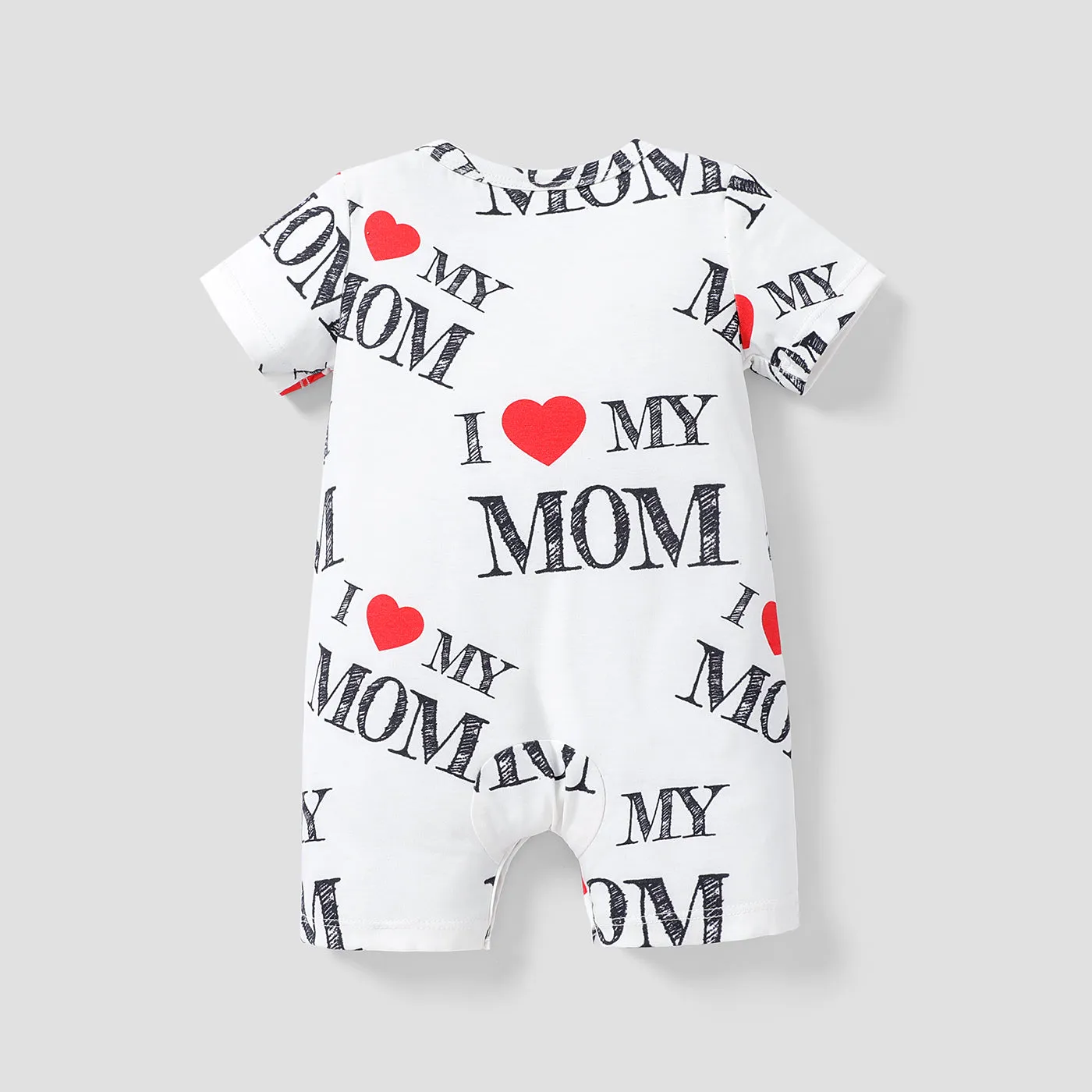 Baby Boy/Girl Allover Letter & Heart Print Short-sleeve Naia™ Romper
