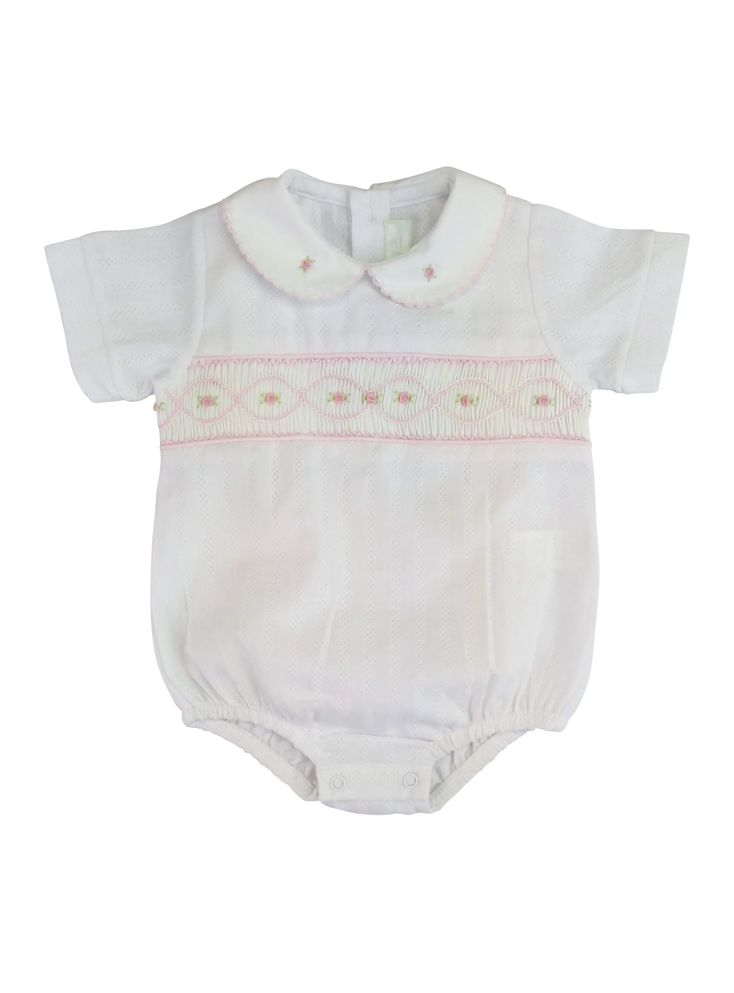 Baby girl Rosebuds White Smocked Romper