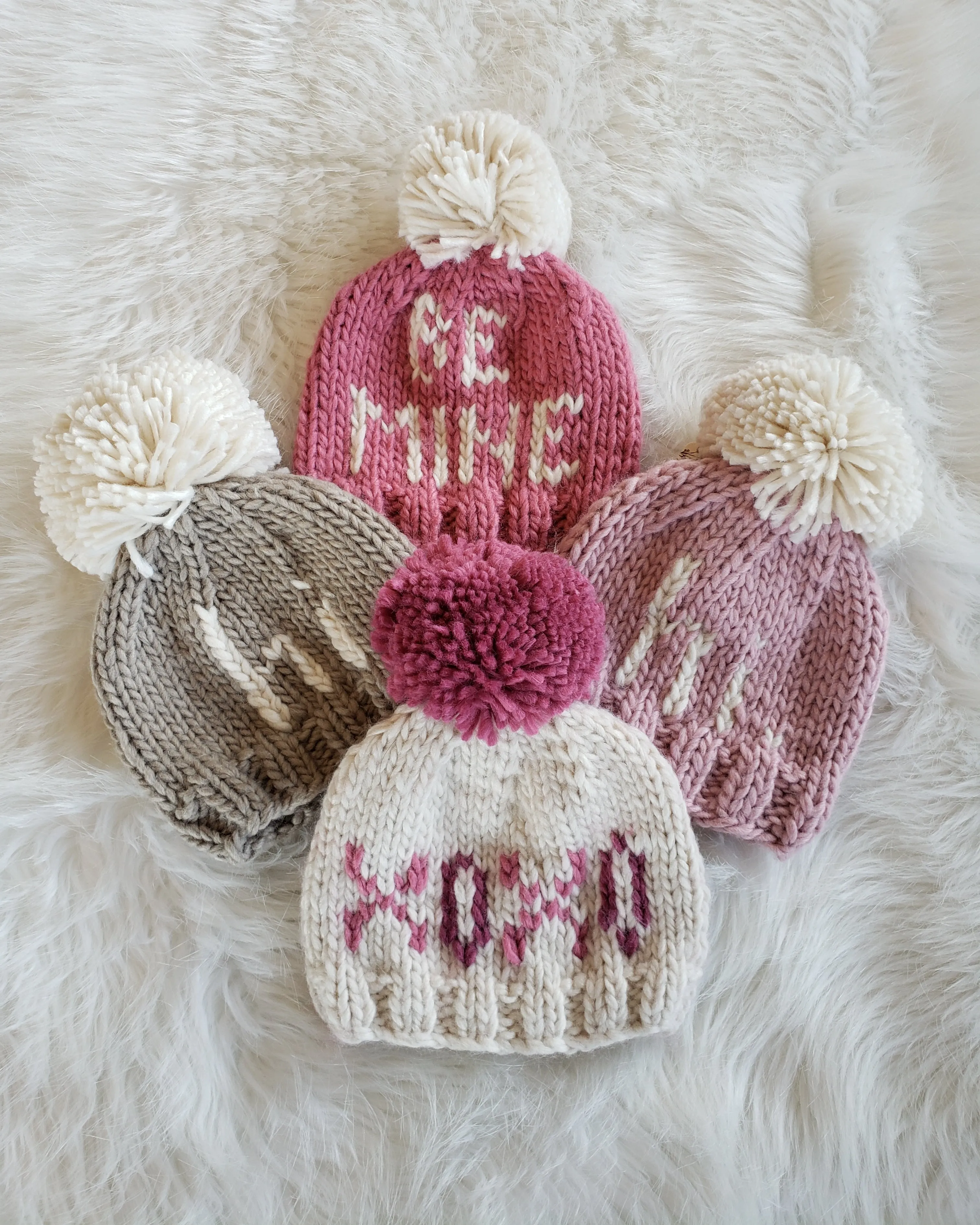 Be Mine Hand Knit Beanie Hat