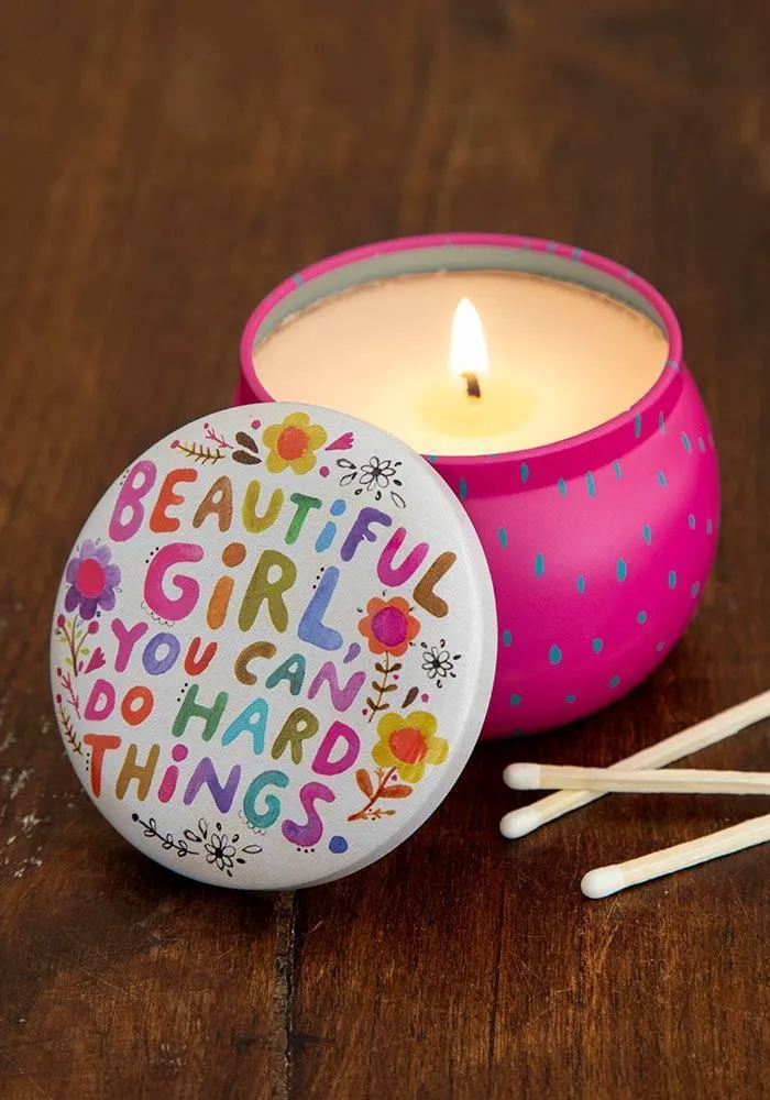 BEAUTIFUL GIRL MINI TIN CANDLE