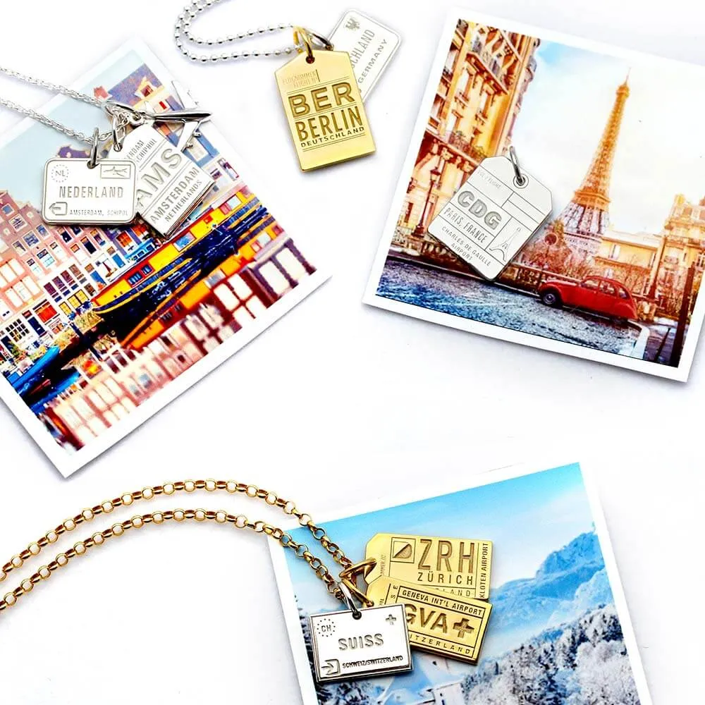 Berlin Germany BER Luggage Tag Charm Solid Gold
