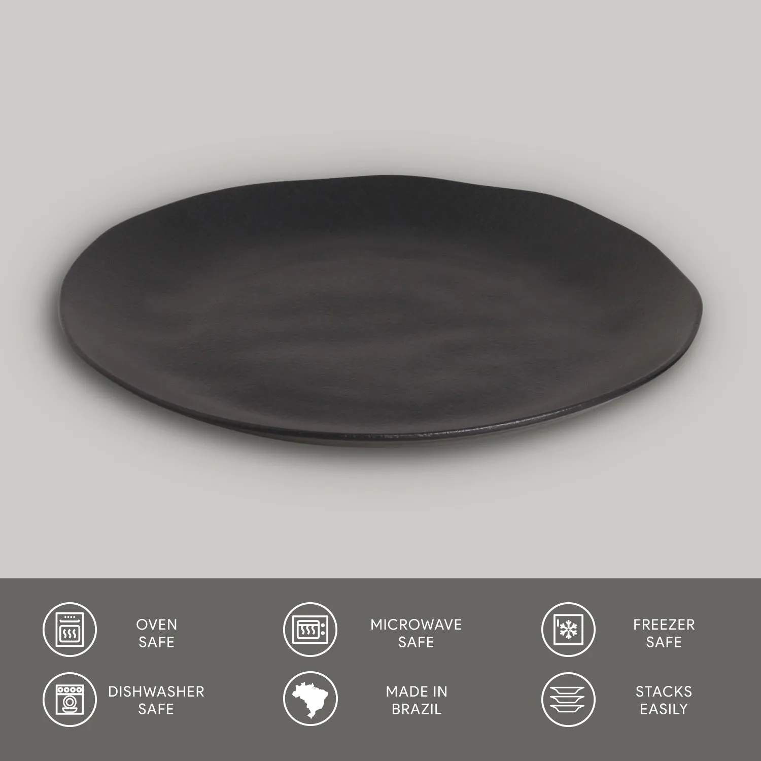 Bio 10.4" Bio Matte Black Dinner Plate Set