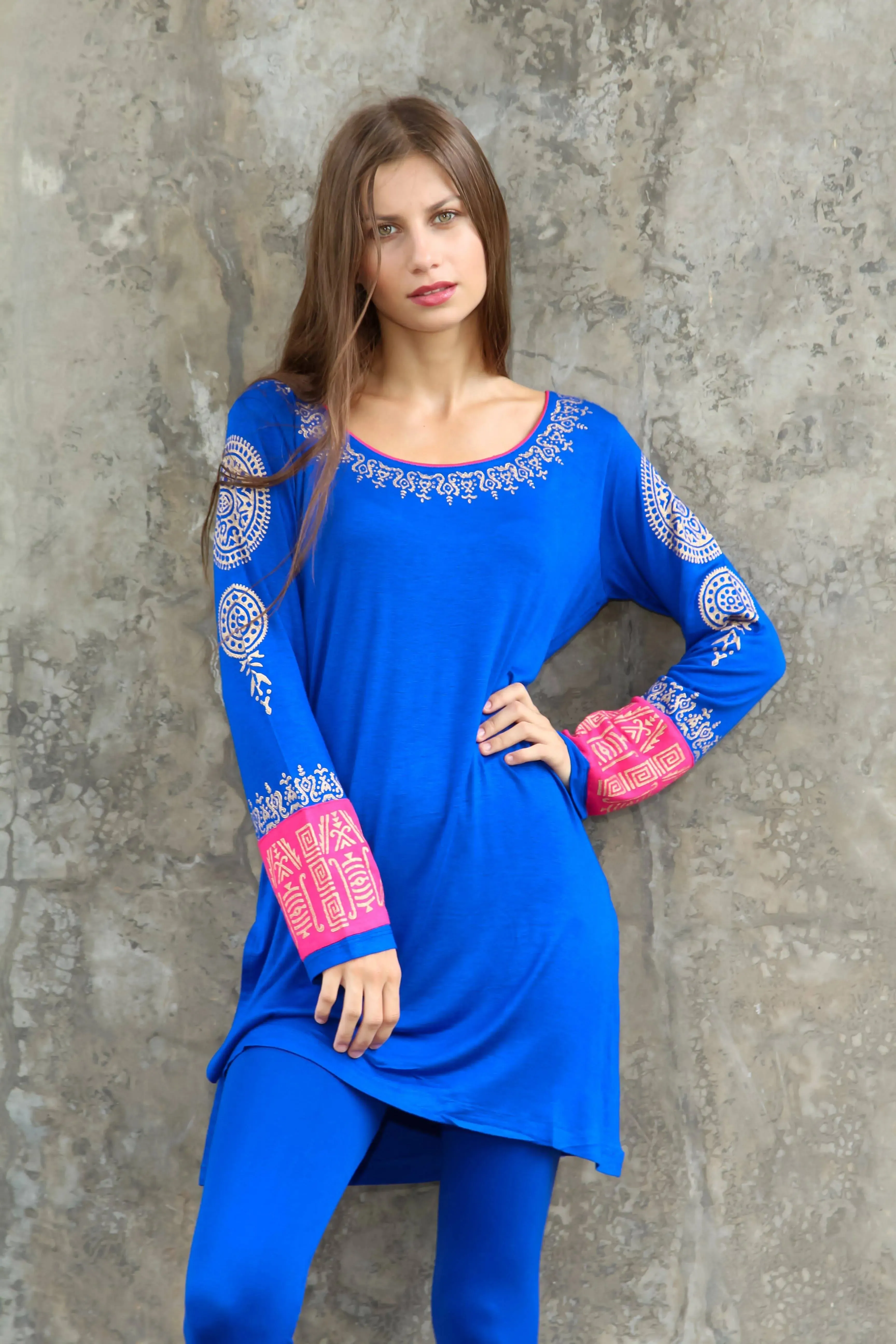 Block Printed knitted Tunic