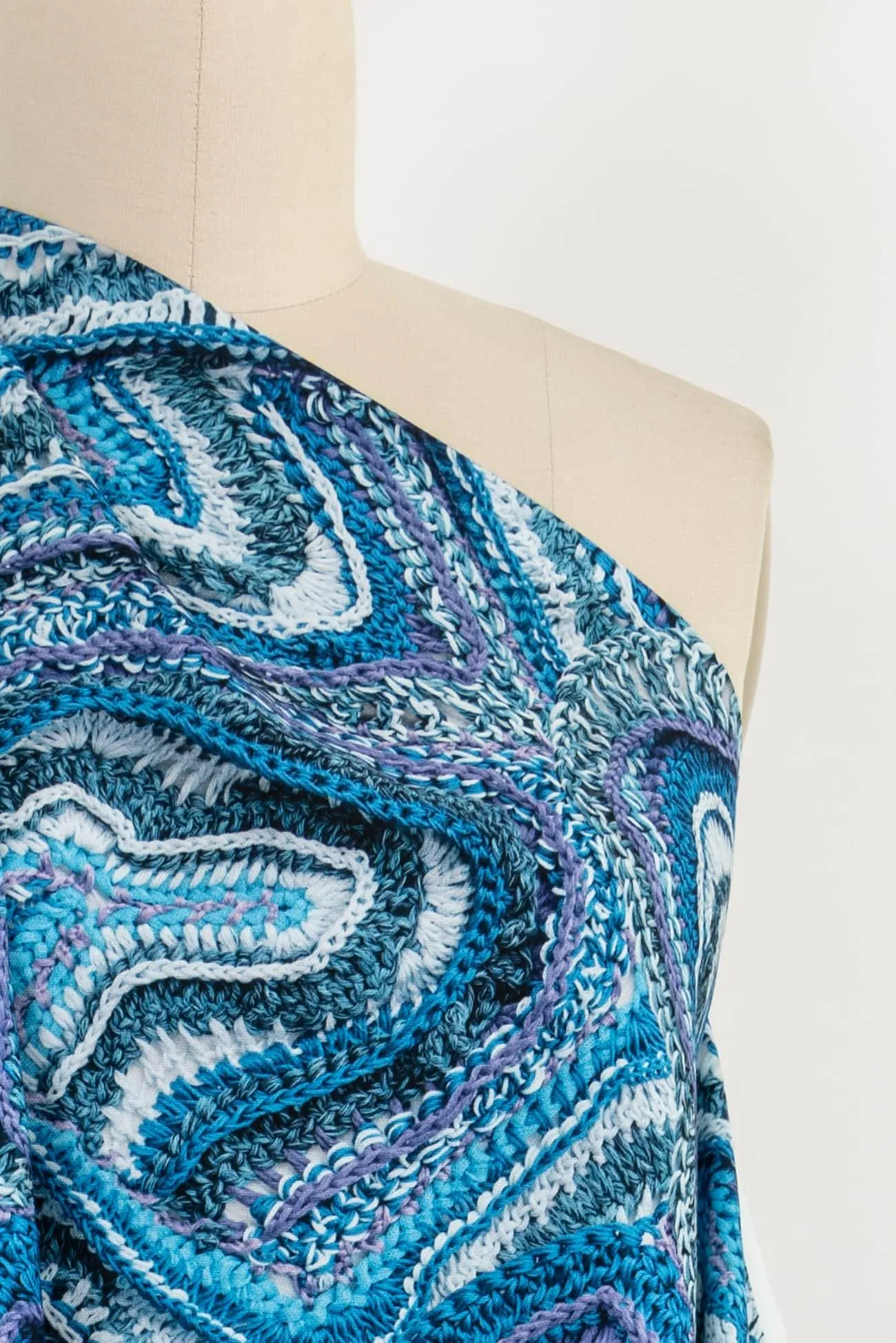 Blue Faux Crochet Japanese Cotton - ENDCUT