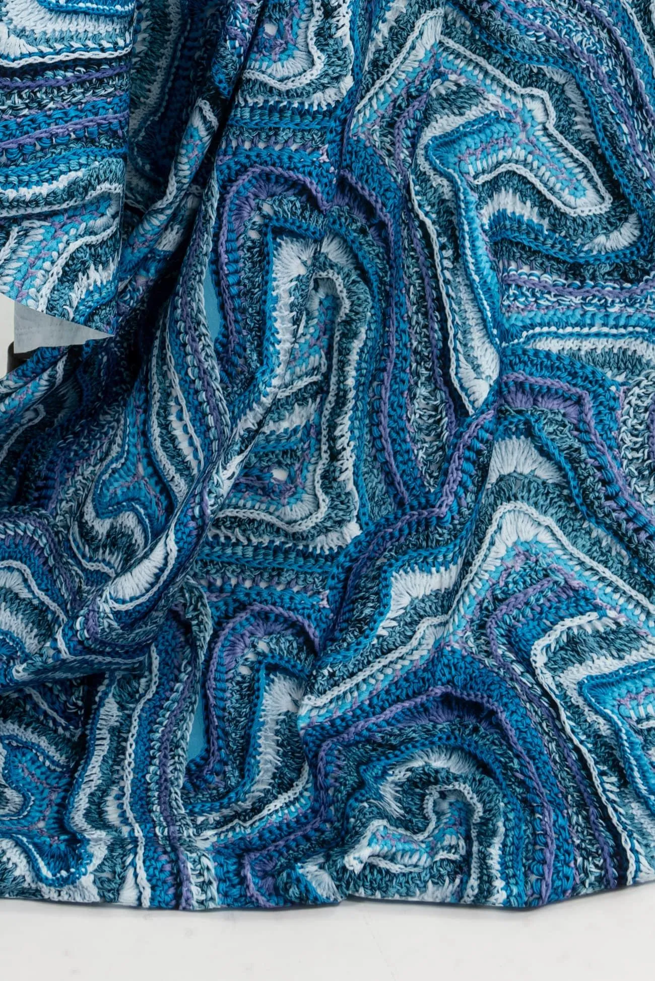 Blue Faux Crochet Japanese Cotton - ENDCUT