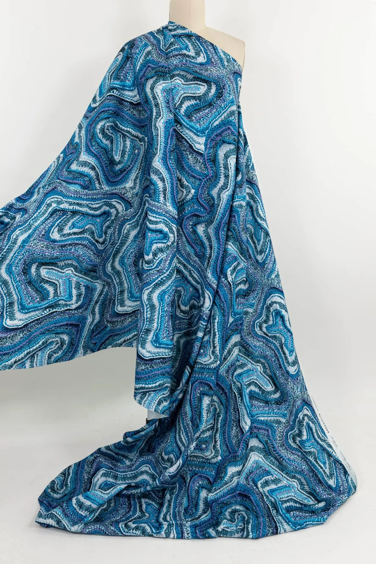 Blue Faux Crochet Japanese Cotton - ENDCUT