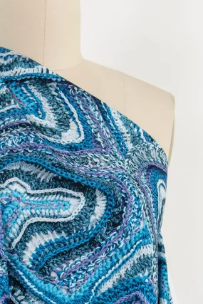Blue Faux Crochet Japanese Cotton - ENDCUT