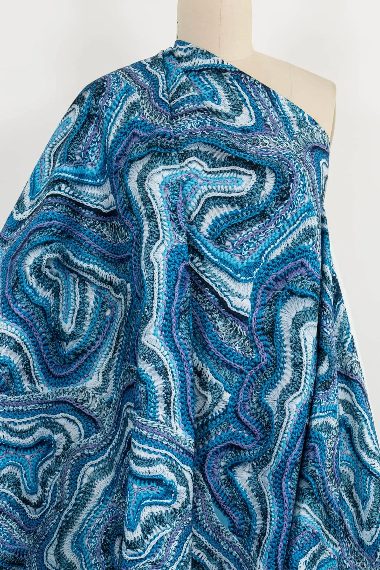 Blue Faux Crochet Japanese Cotton - ENDCUT