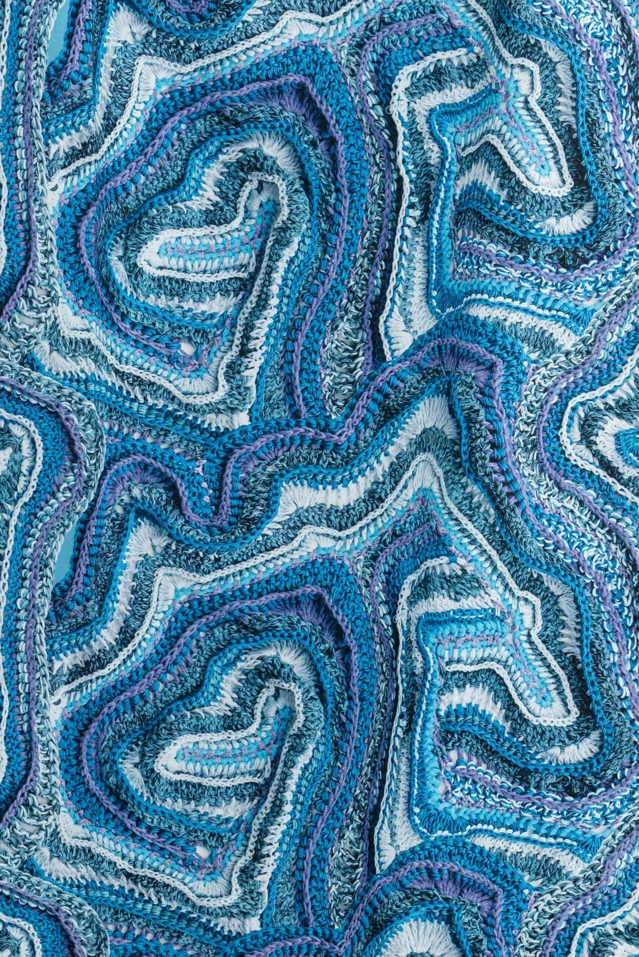 Blue Faux Crochet Japanese Cotton - ENDCUT
