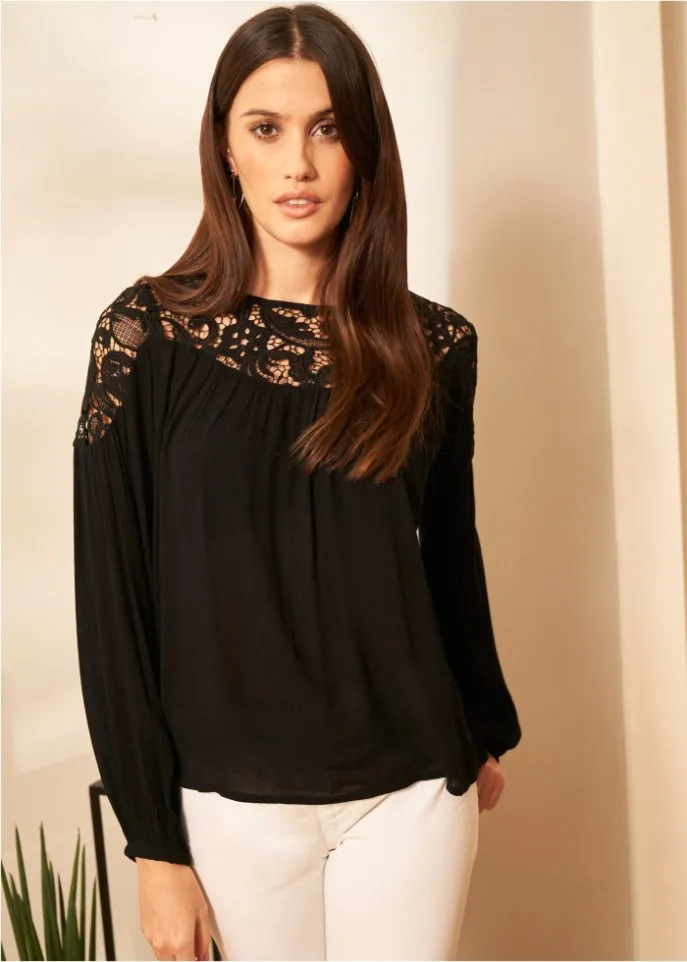 Bodyflirt lace tunic, black