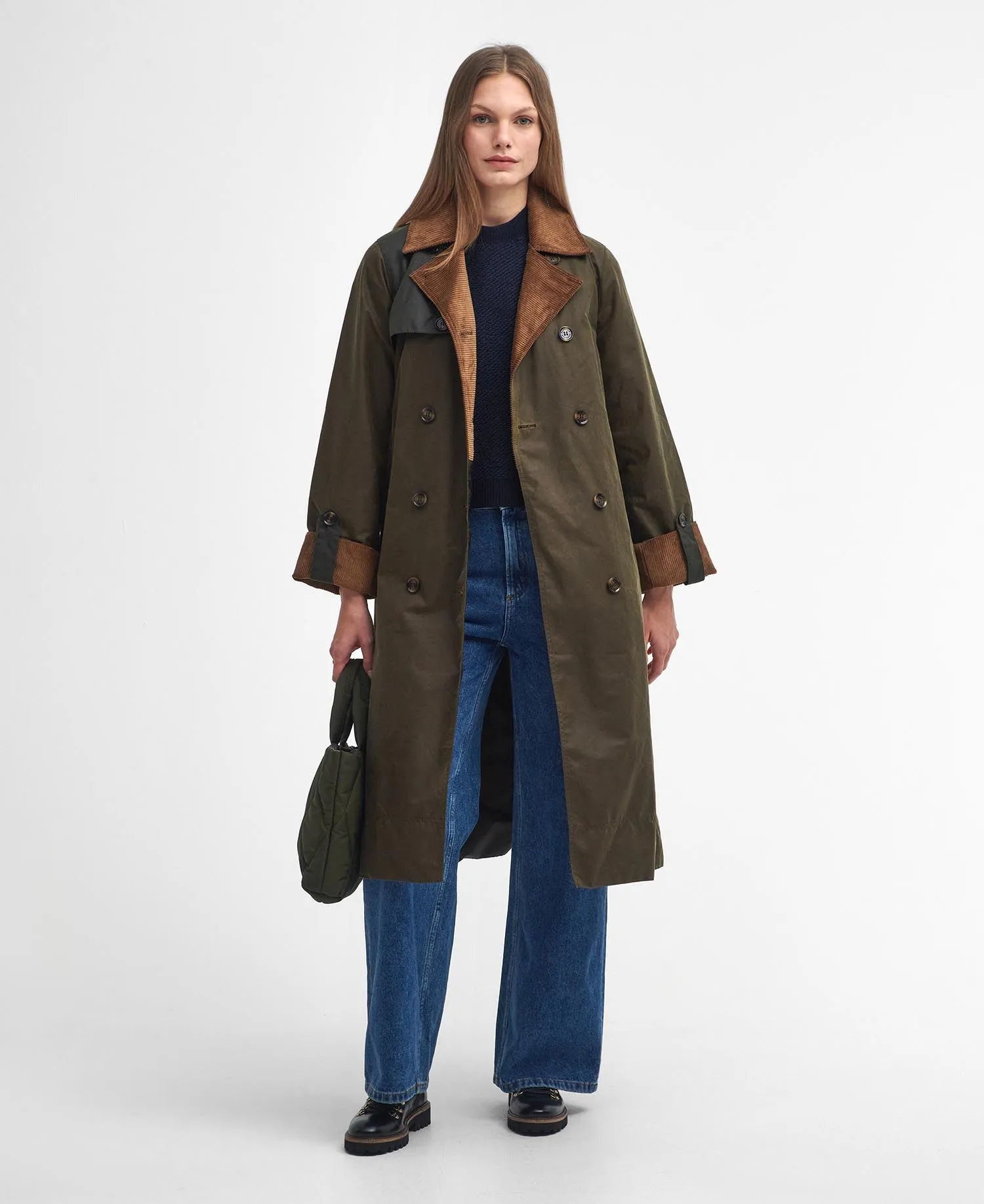 Brackley Waxed Trench Coat Beech/Archive Olive/Ancient
