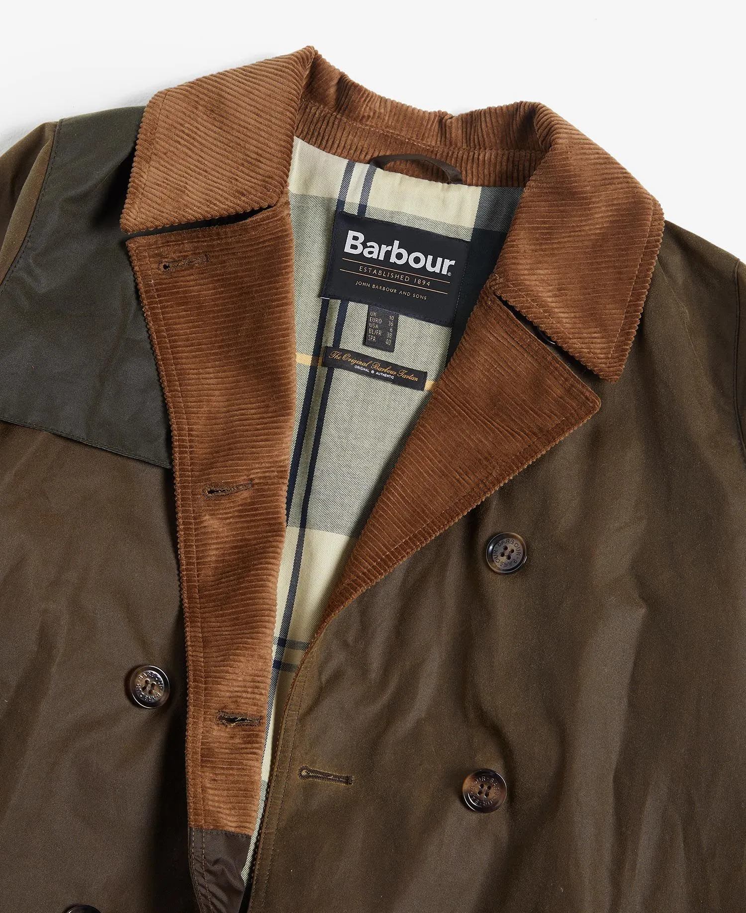 Brackley Waxed Trench Coat Beech/Archive Olive/Ancient