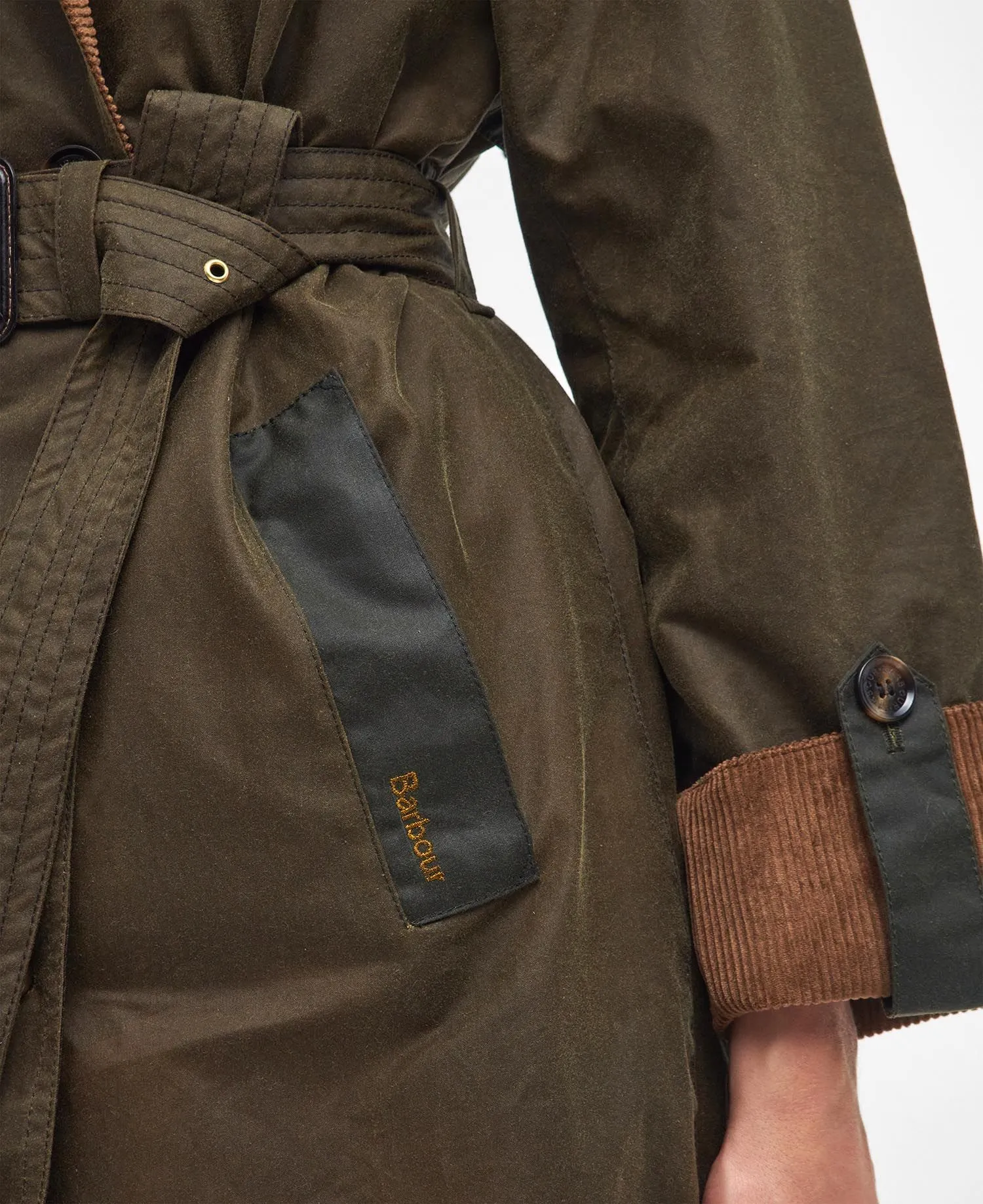 Brackley Waxed Trench Coat Beech/Archive Olive/Ancient