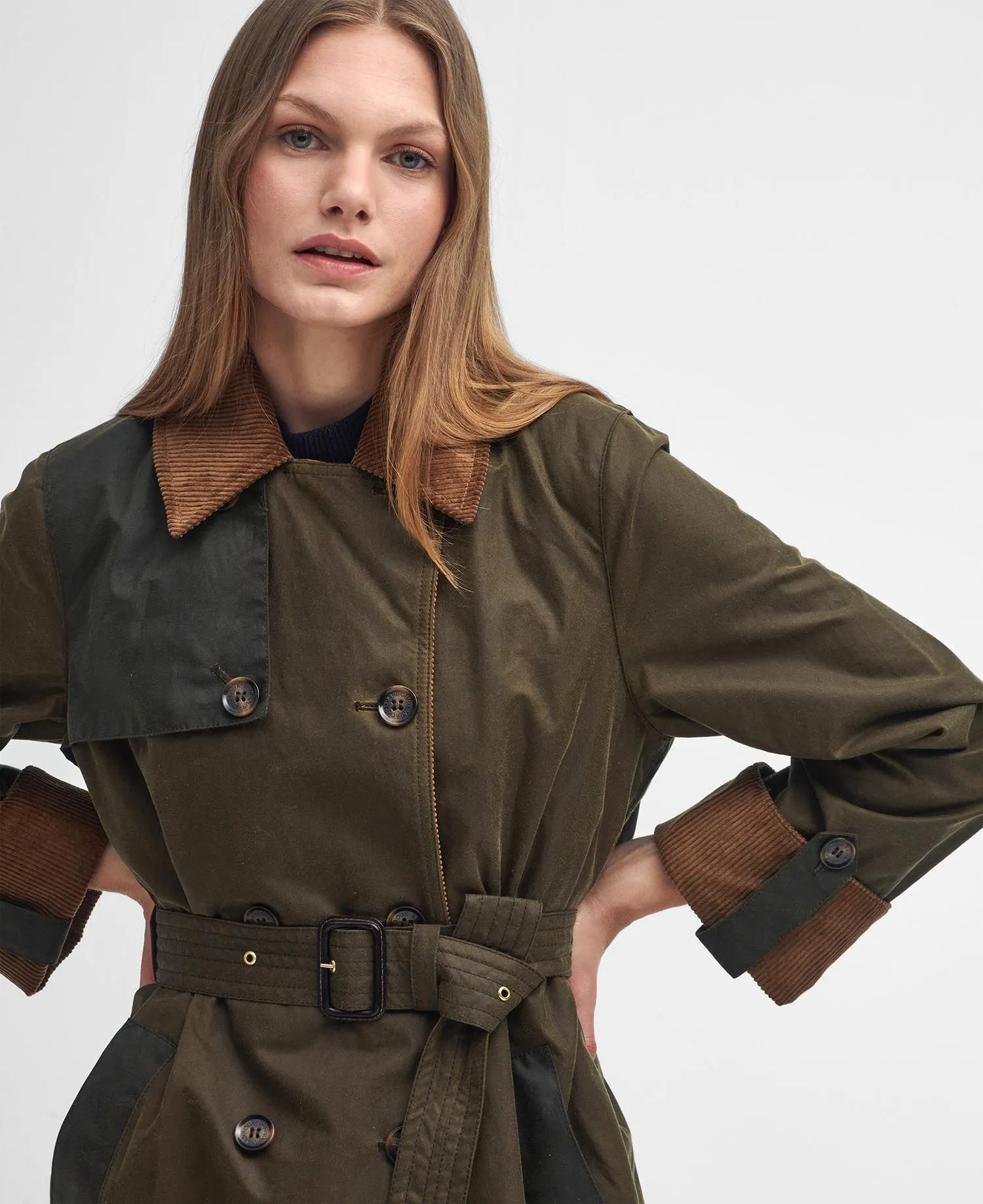 Brackley Waxed Trench Coat Beech/Archive Olive/Ancient