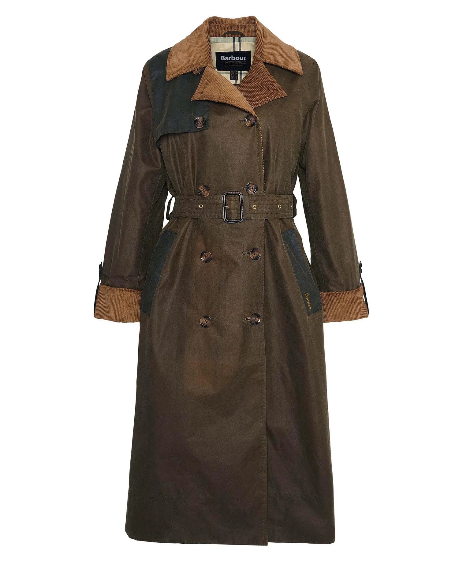Brackley Waxed Trench Coat Beech/Archive Olive/Ancient