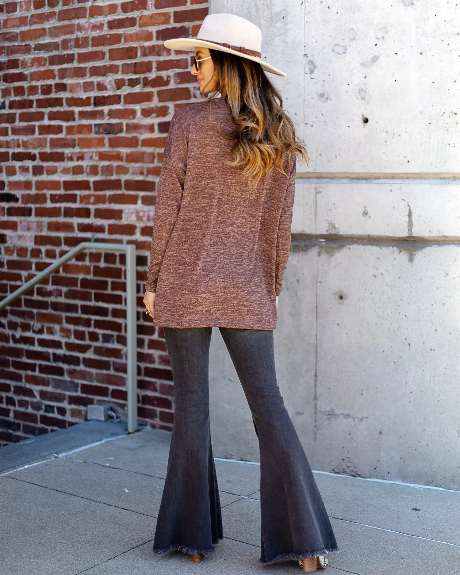 Brianne Button Top - Mauve