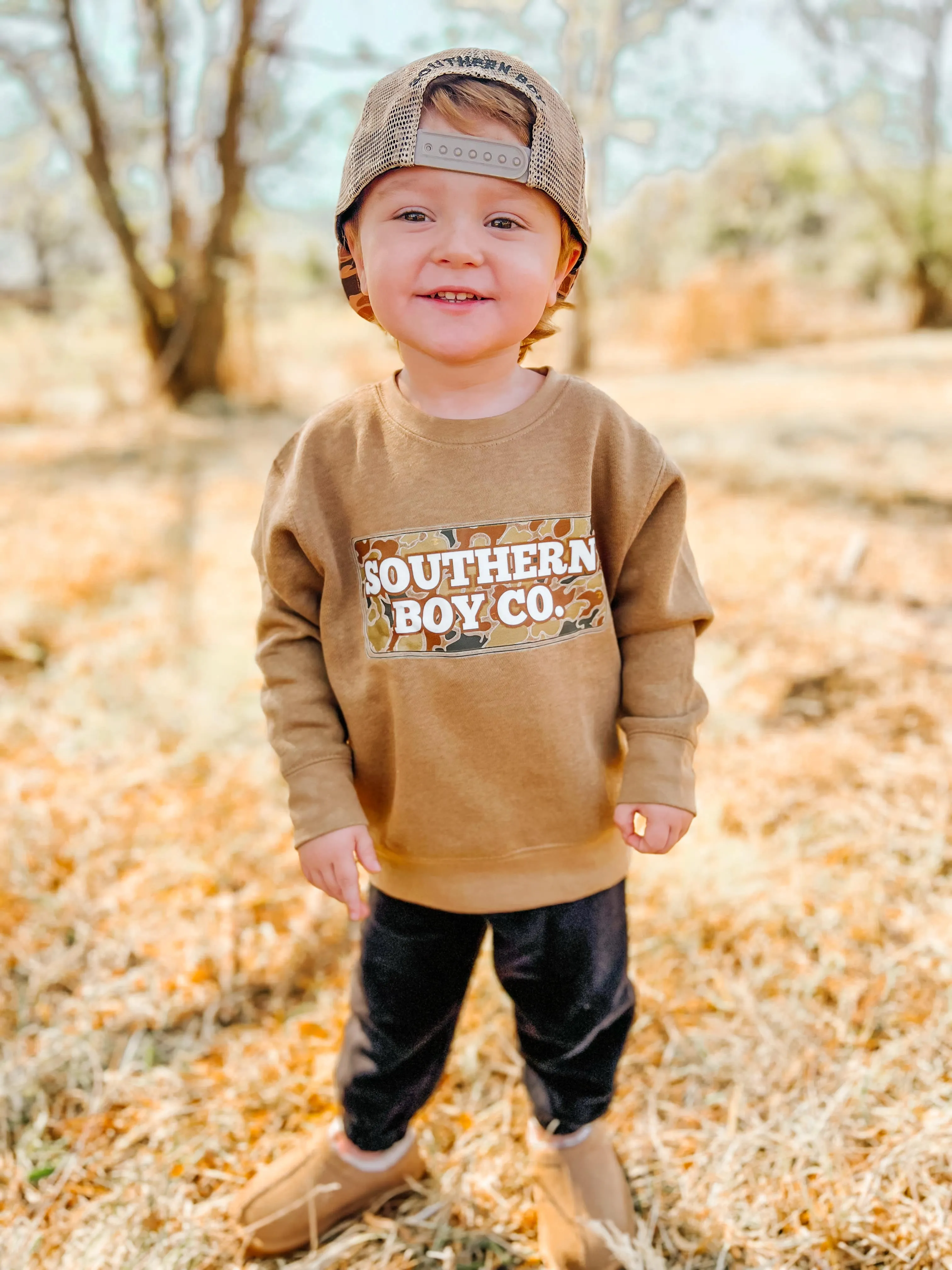 Brown SBC Camo Kids Fleece Sweatshirt