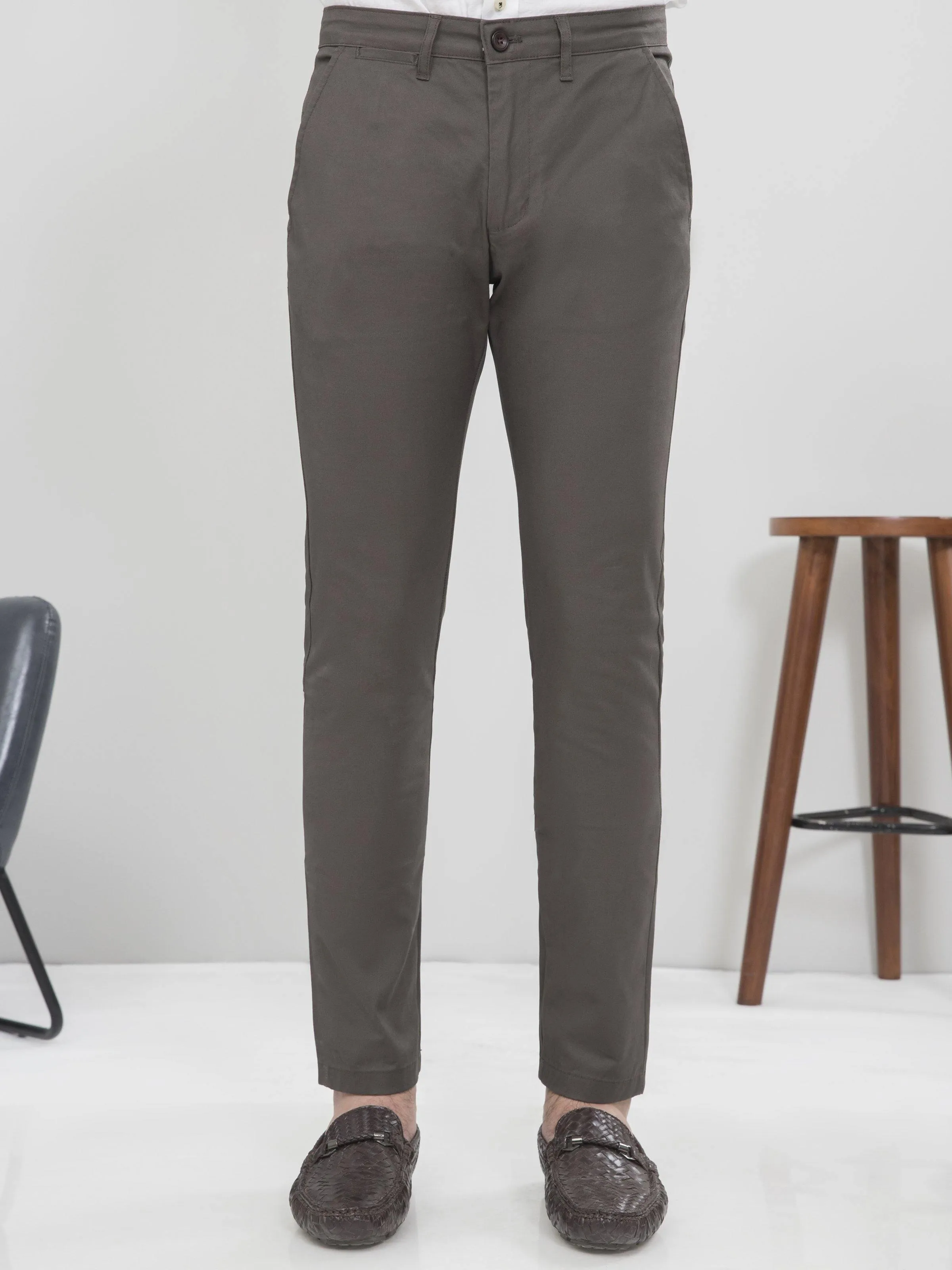 CASUAL PANT SLIM FIT GREEN GREY