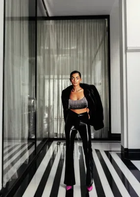 Celine Black Latex Pants