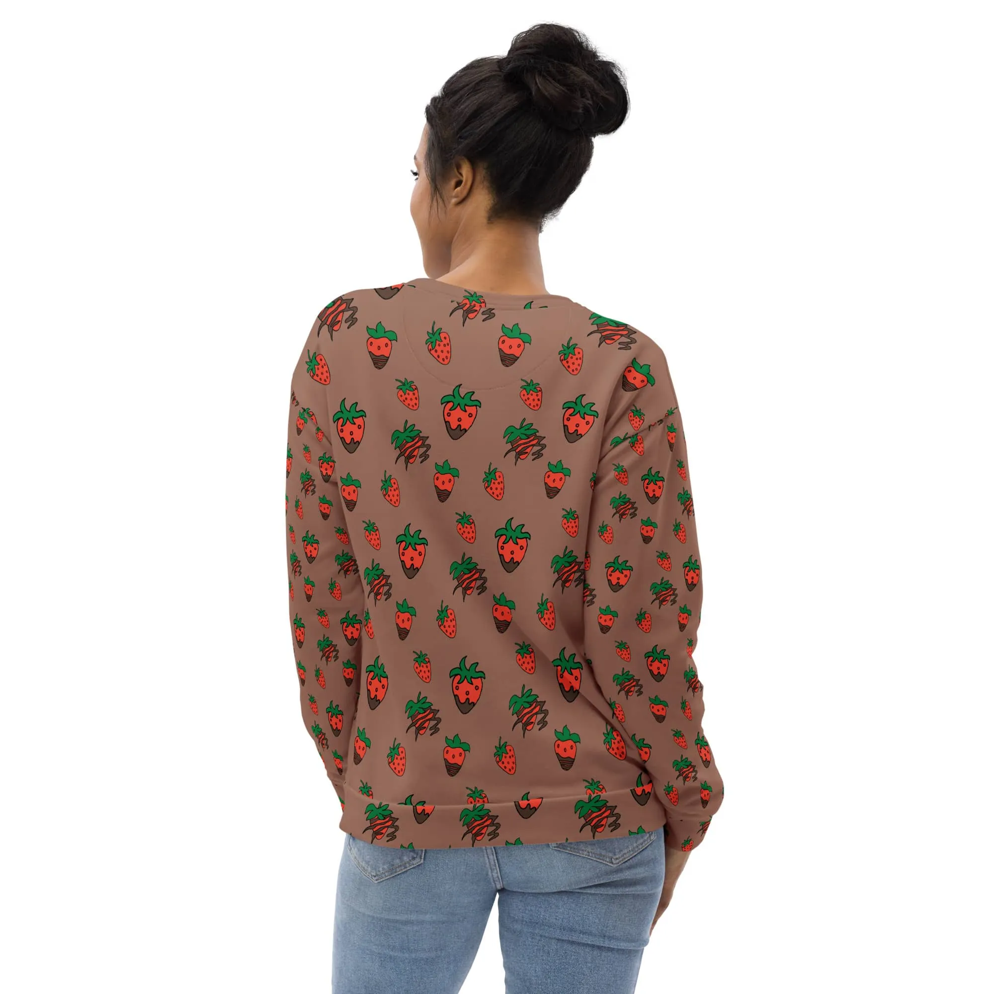 Chocolate Strawberry Women's Recyled Polyester Sweatshirt