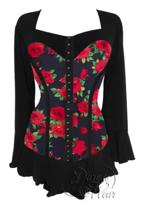Corsetta Top in Red Rose
