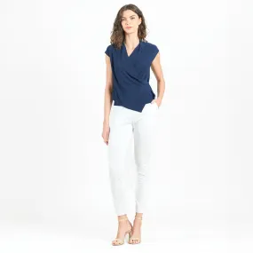 Crossover Faux Wrap Top - Navy - Final Sale!